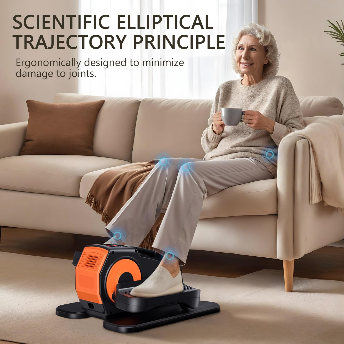 Under Desk Elliptical Machine, Electric Elliptical Leg Exerciser for Seniors with 12 Ad justable, Quiet Portable Elliptical Machine, Seated Pedal Exerciser with Remote Control