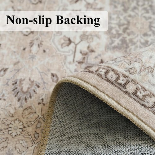 Hallway Washable Runner Rug - Vintage Soft Non-Slip 3x20 Entryway Carpet | Ideal for Kitchen & Living Room
