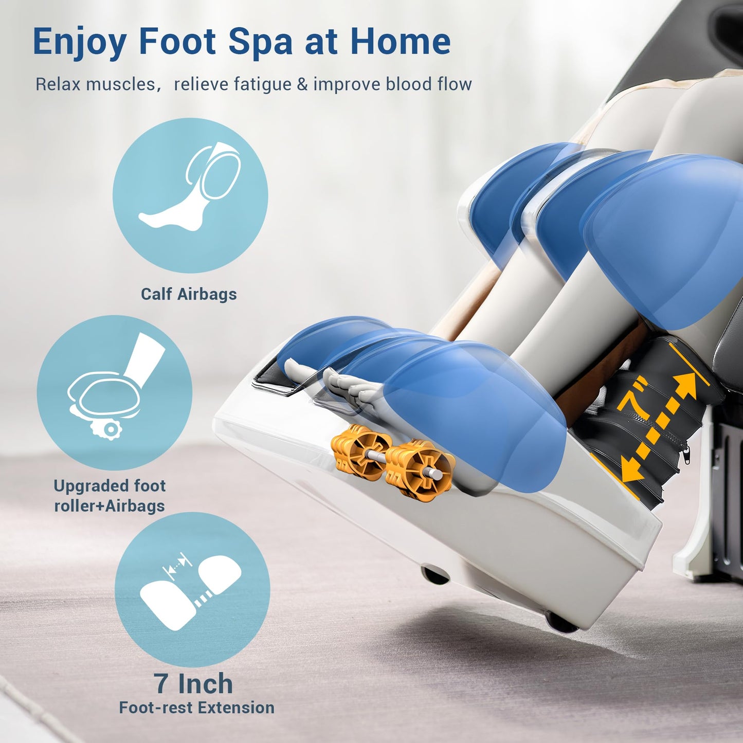MYNTA Massage Chair Full Body, 170° Flexible SL Track Shiatsu 3D Massage Chairs with Zero Gravity, Bluetooth Speaker, Airbags & Heating, MC1650(Grey)