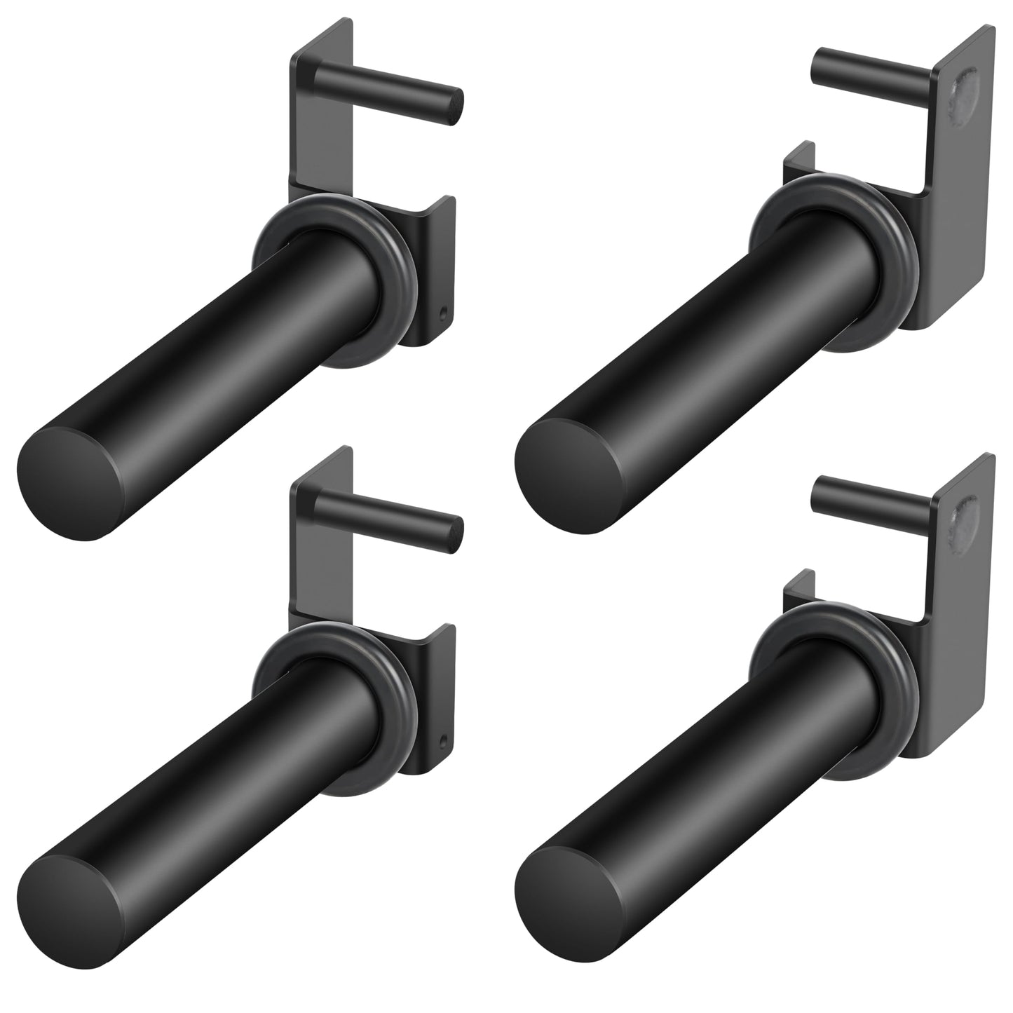 EVERYMATE Power Rack & Squat Rack Attachments Olympic Weight Plate Holder – Fits 2.36x2.36 Inch Tubes, 1" Hole – Bumper Plate Storage（4 pack）