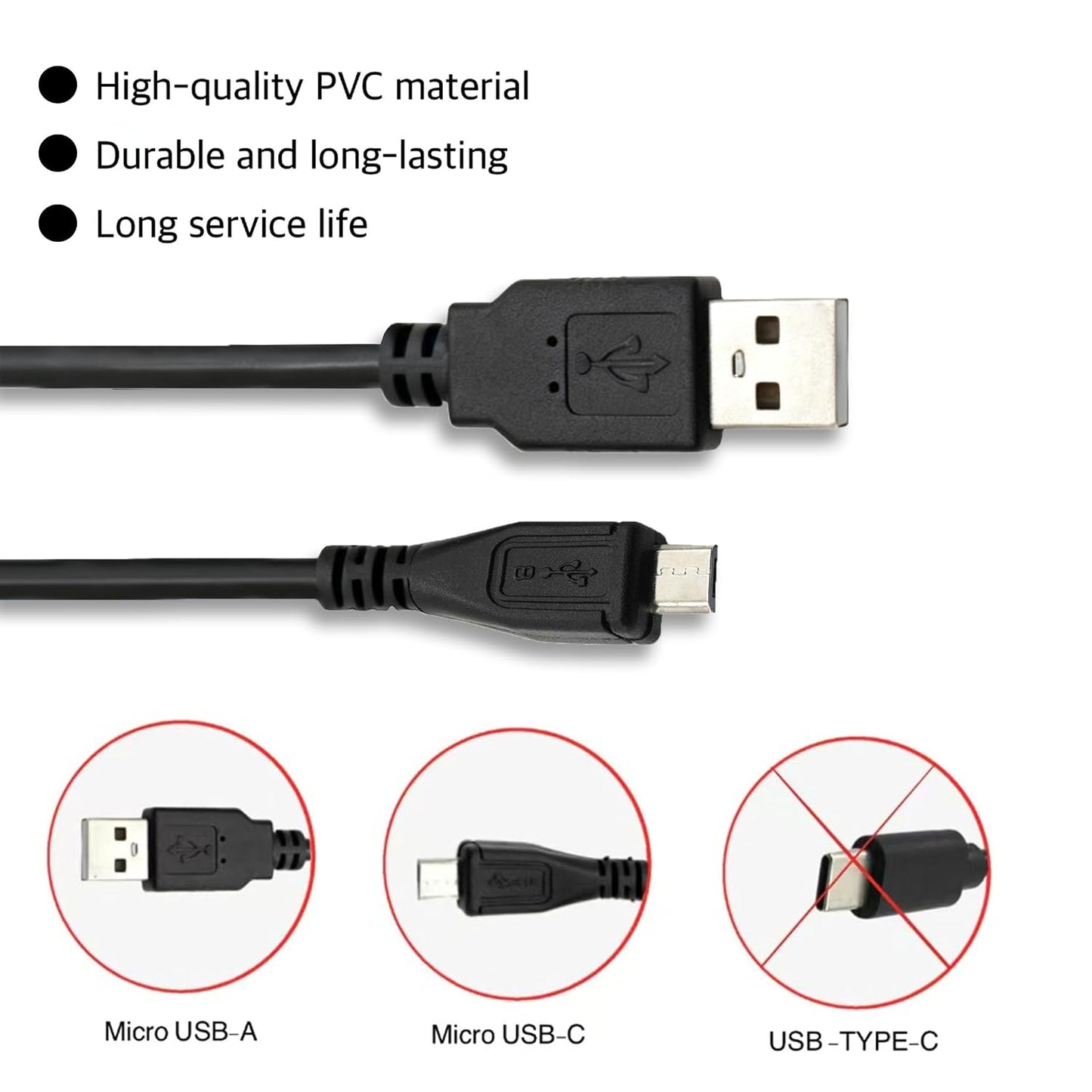 KKPOERT V4.0 (5FT Replacement Micro USB Data Power Charger Charging Cable Compatible with Old Version Doss SoundBox