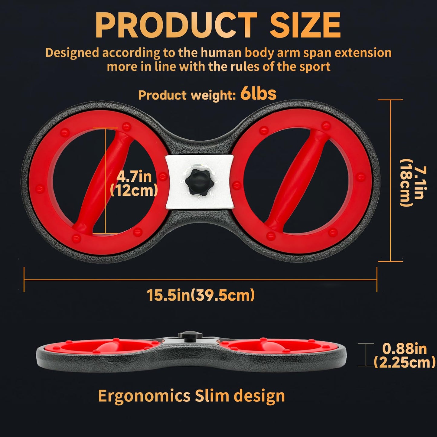Togieeii Burn Machine Arm Workout Appliances 360 Degree Rotatable Forearm Exerciser Resistance Adjustable Multi-Functional Rotational Trainer Grip Strength Trainer for Home&Gym Workouts 6 Pound Red