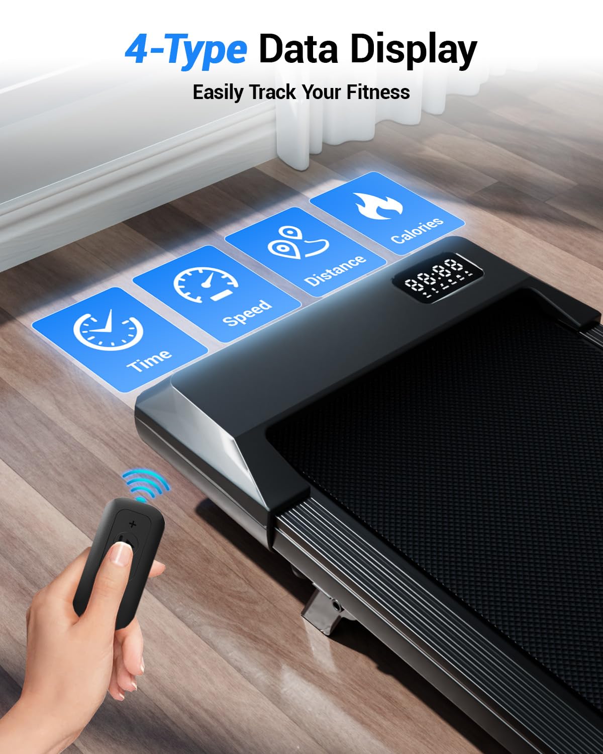 Superun Walking Pad with 6% Incline, Under Desk Treadmill for Home Office, 3 in 1 Portable Walking pad Treadmill with Remote Control and LED Display, 2.5HP Quiet Mini Treadmills, 300 lbs Capacity