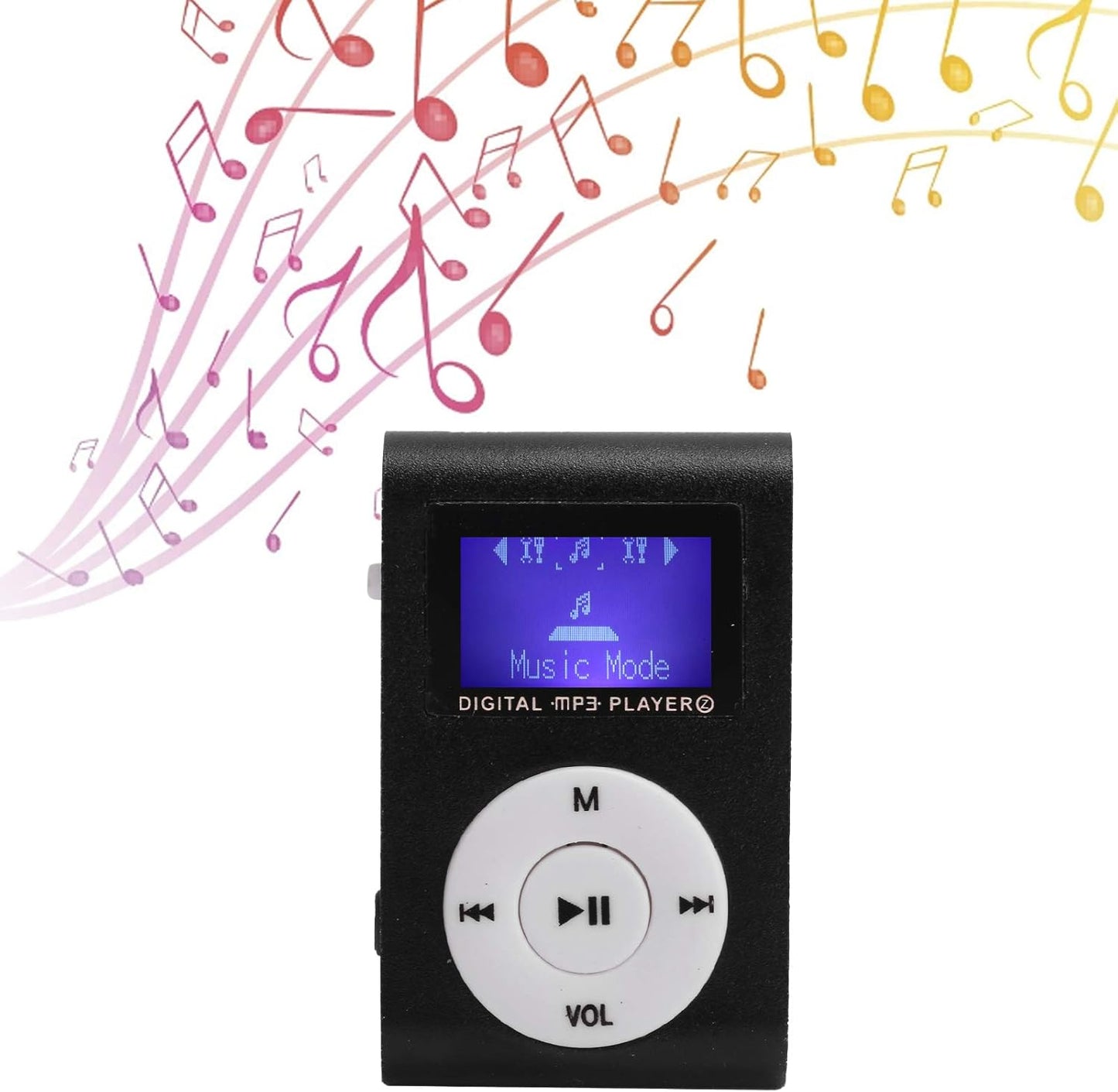 Faceuer MP3 MP3 Player, Portable Mini Music Player BackClip LCD Screen Music Player for Walking Running