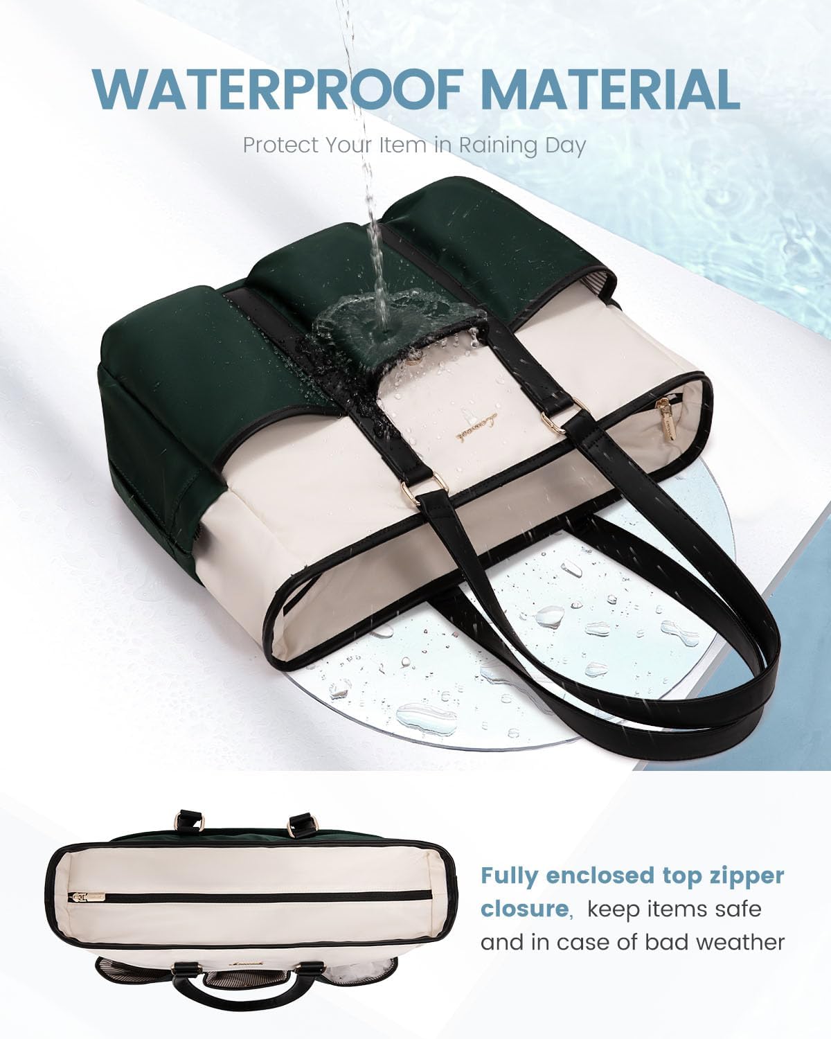 LOVEVOOK 17 Inch Laptop Tote Bag for Women Work, Teacher Tote Bag Nurse Bag, Large Purse Handbag With Trolley Sleeve