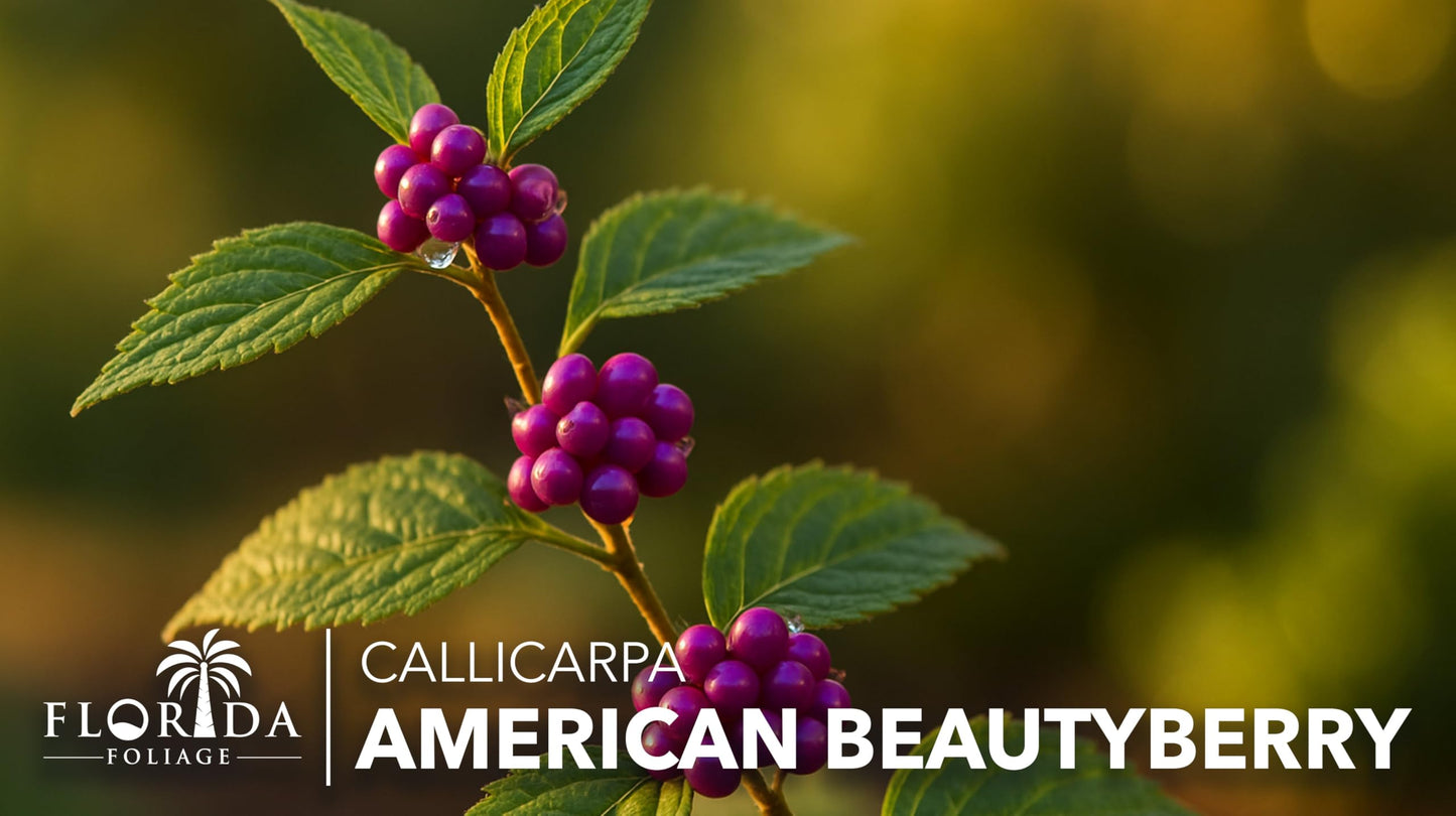Beautyberry | 5 Live 4 Inch Plants | Callicarpa Americana, Fast-Growing Shrub, Vibrant Purple Berries, Attracts Birds, Ornamental Foliage, Low Maintenance, Perfect for Gardens