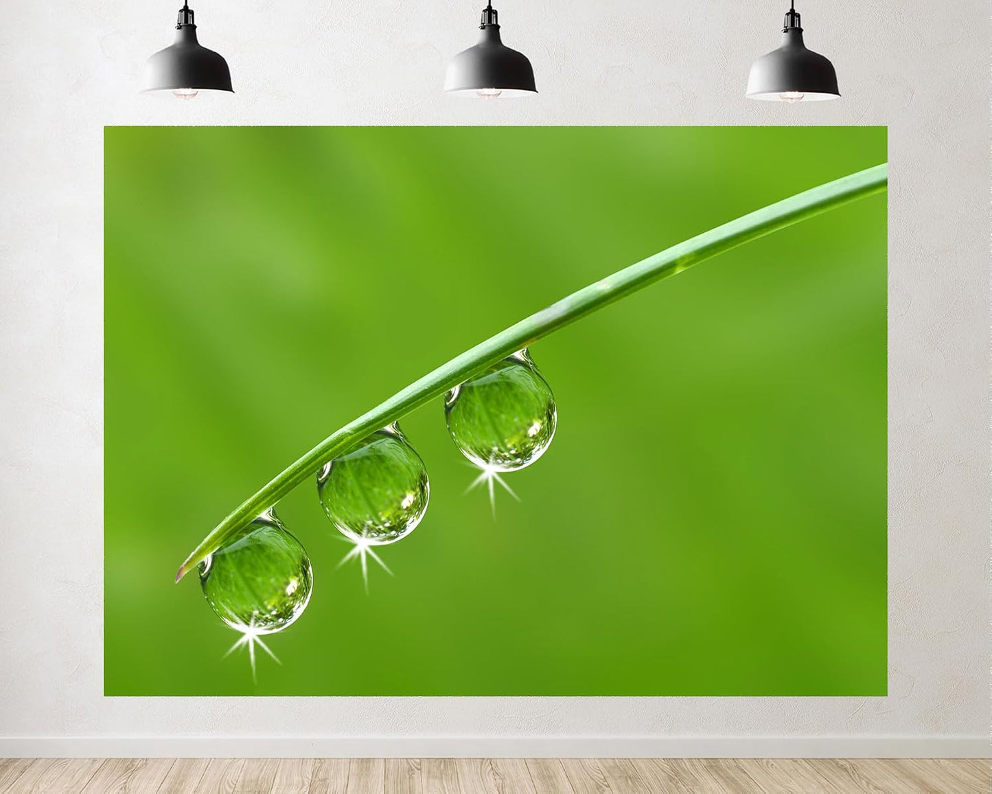 TryKid 6x6ft Green Dewdrop Grass Backdrop Sparkling Water Drop Blade Photography Background Fresh Spring Nature Event