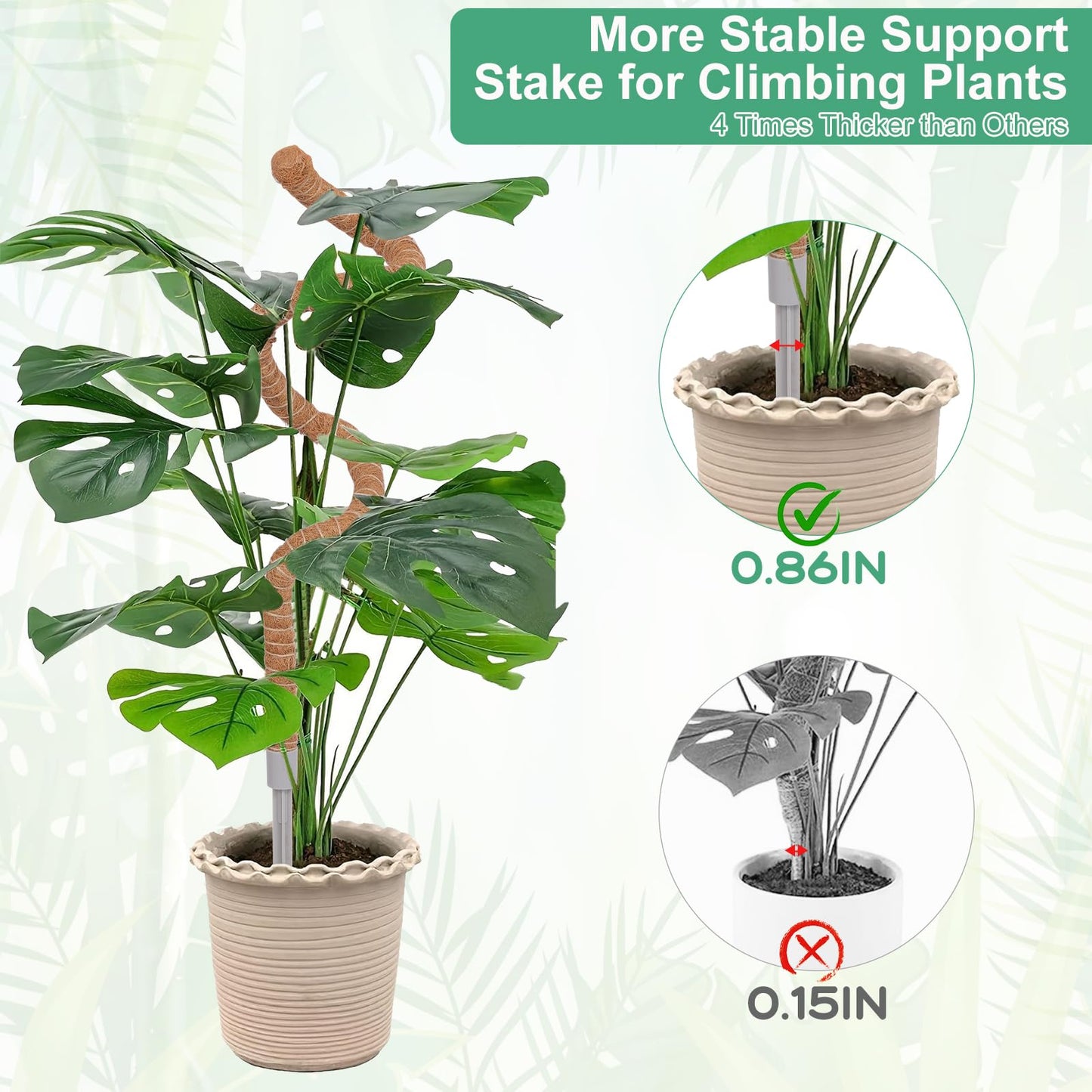 LifeNest 2 Pack Moss Pole, 28 Inch Monstera Plant Support, Moss Poles for Climbing Plants Indoor DIY, Coco Coir Plant Pole Moss Plant Stick Support Stake Kit for Potted Plants, Pothos, Philodendron