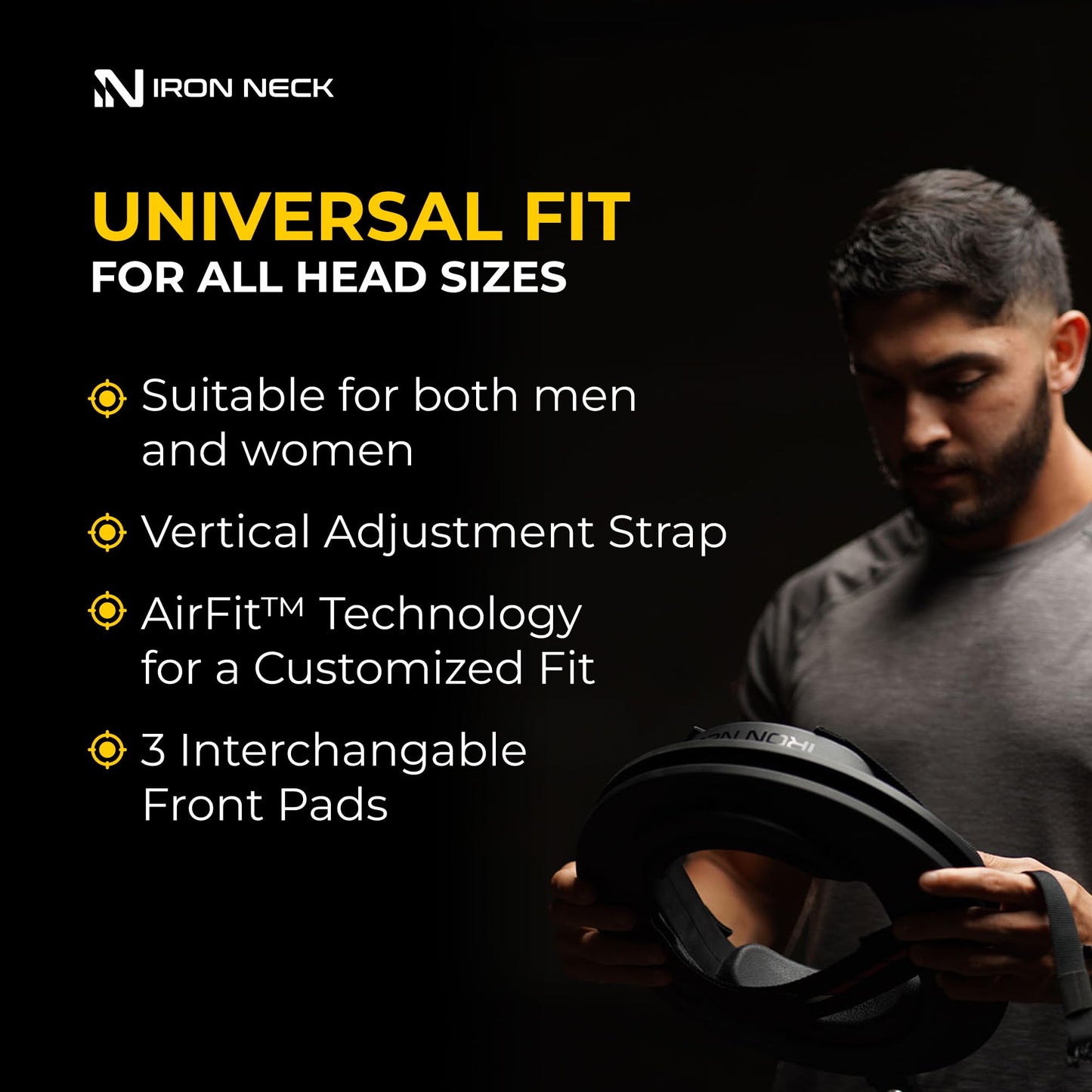Iron Neck 3.0 - Advanced Neck Trainer, Strengthener, Exerciser, & Rehabilitation Device to Relieve Pain & Improve Posture - Workout & Strength Training Equipment, Home Gym Accessories for Men