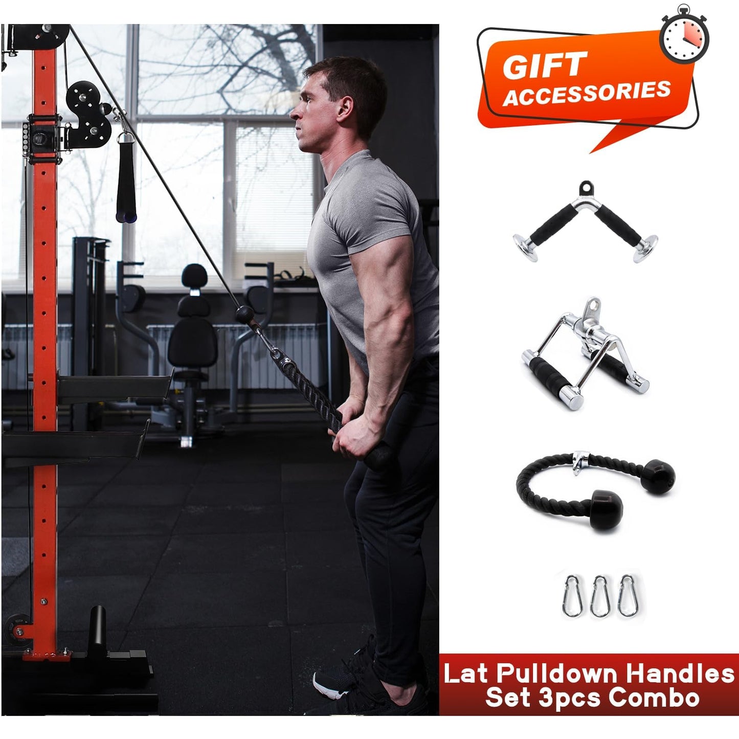 RitFit Smith Machine Power Rack with LAT-Pull Down System, Landmine, Barbell Bar, Plate Storage Pegs and More Training Attachment, 1000 LBS Multifunction Squat Rack for Home Gym, Upgraded 2.0 with Bar