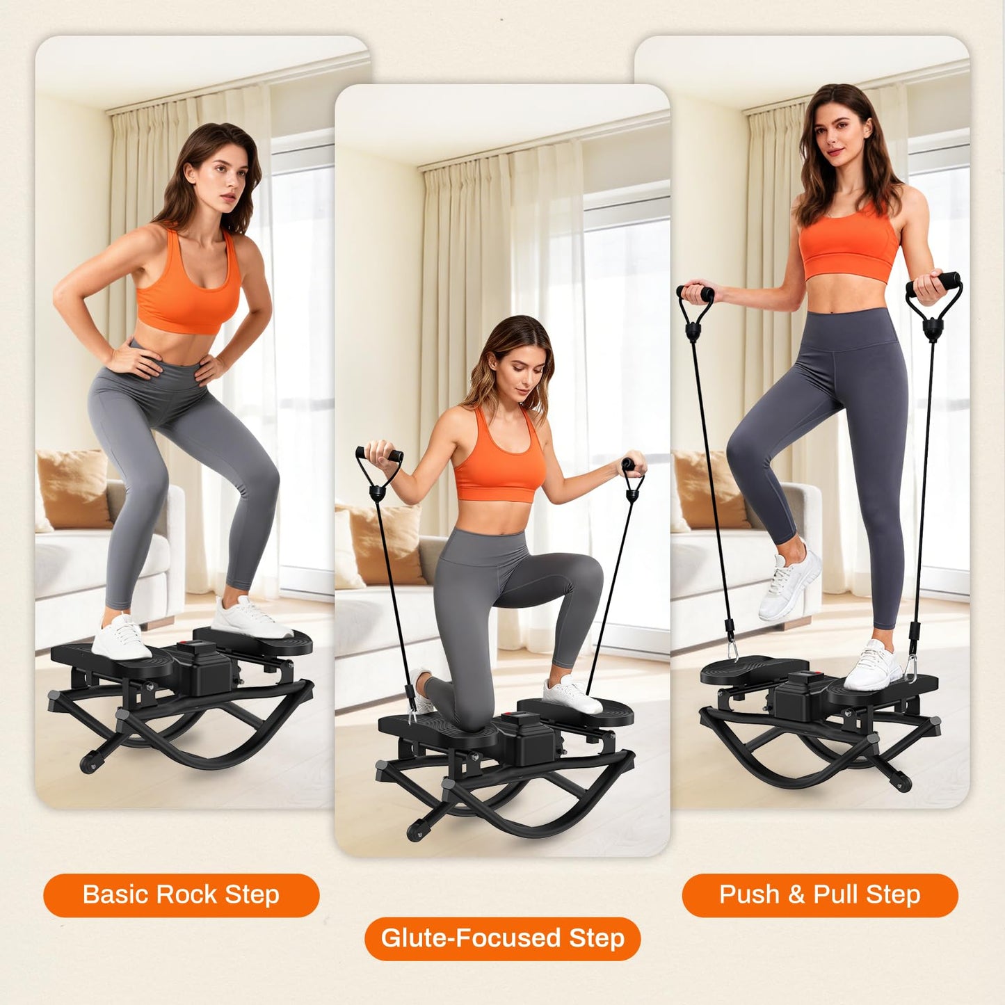 ERGOLIFE Rocking Stepper Side to Side for Home, Workout Machine Portable Compact Side-to-Side Rocker Steppers for Legs, Glutes, Abs