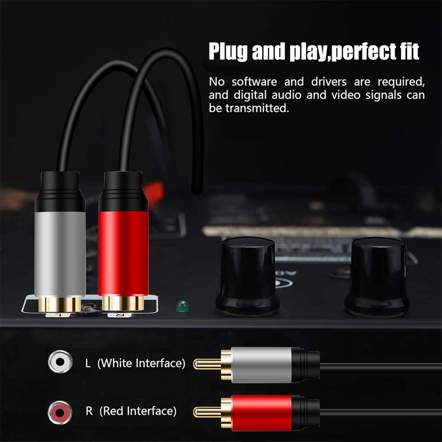 2RCA 2RCA 10ft, 2 2 (10Ft/3m) Tan QY to Cable Gold-Plated RCA Male to RCA Male Stereo Audio Cable for Home Theater