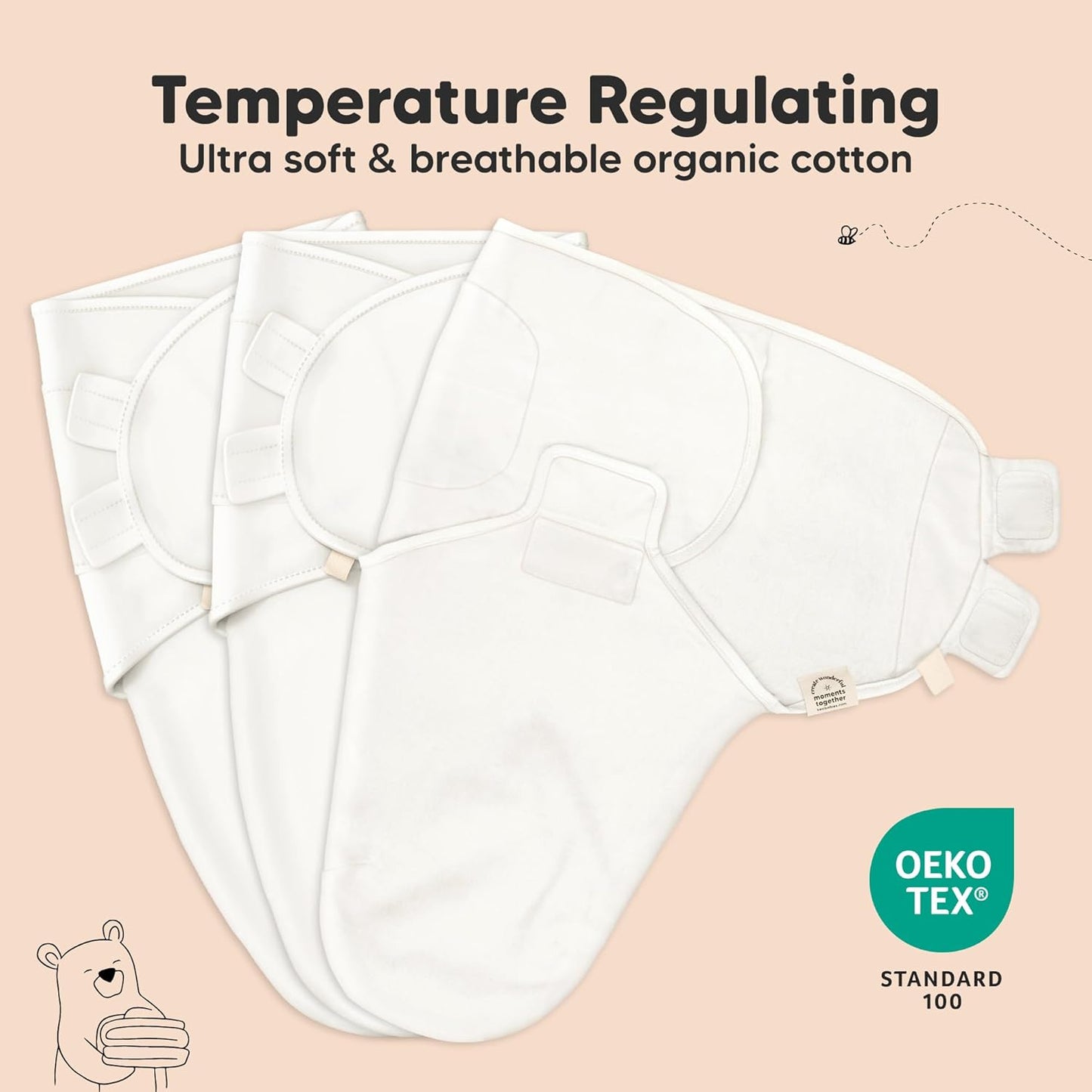 Organic Baby Swaddle Sleep Sacks by [Brand Name] - Soft & Snug Swaddles for Newborns 0-3 Months | Butterflies, XS