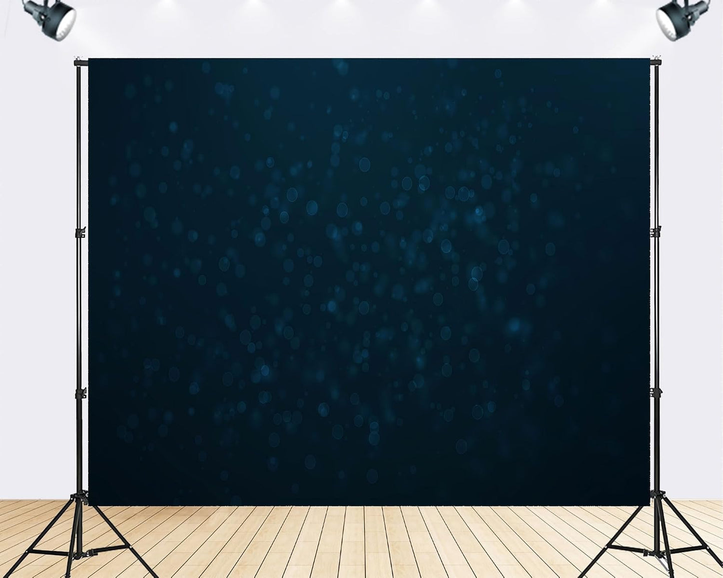TryKid 10x10ft Dark Blue Bokeh Backdrop Deep Teal Sparkling Dots Mysterious Underwater Photography Background Ocean