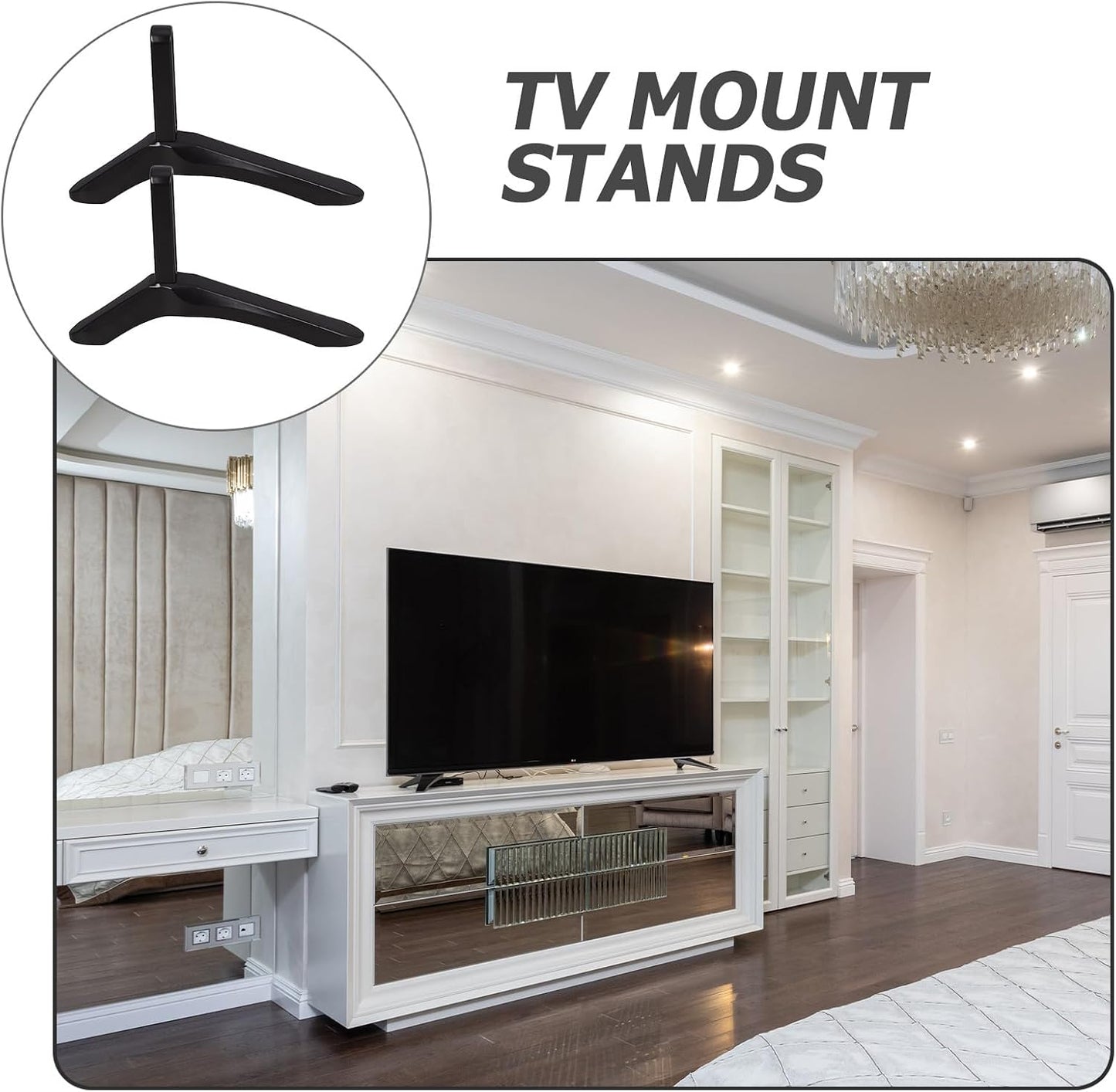 BESPORTBLE Universal TV Stand Tabletop Base Bracket Aluminum Alloy TV Holder Desktop Mount Support for Living Room