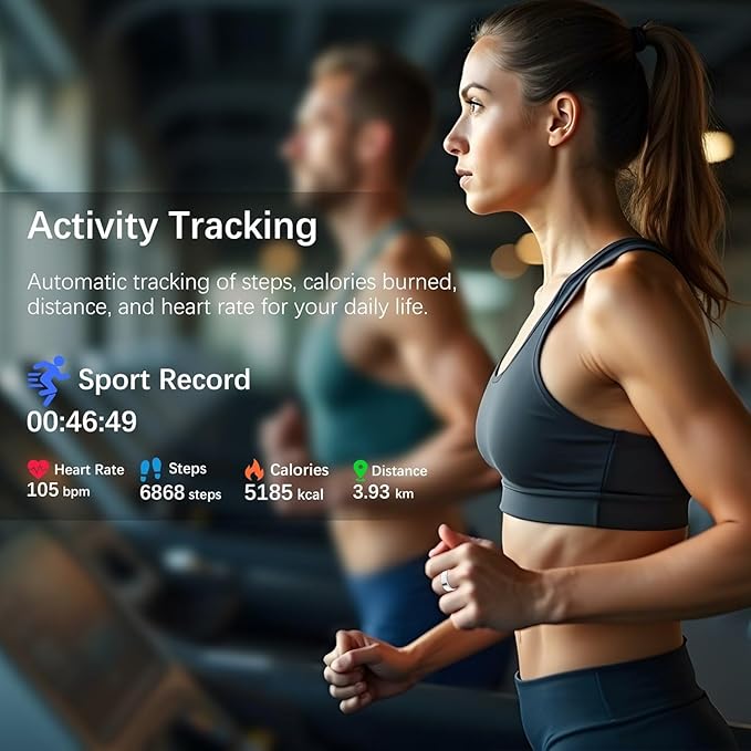 Ring Health Tracker for Women Men, Fit Ring with Heart Rate, Blood Oxygen, Sleep Monitor, Calories, Step Counter, IP68 Waterproof Smart Ring for iPhone & Android, No Subscription Fee (Silver, 7#)