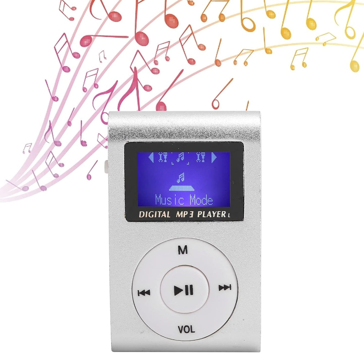 ciciglow MP3 32G,Suitable Mini Player,Mini LCD Screen Display USB Player,with Earphones,Ultra-Light Clip-on
