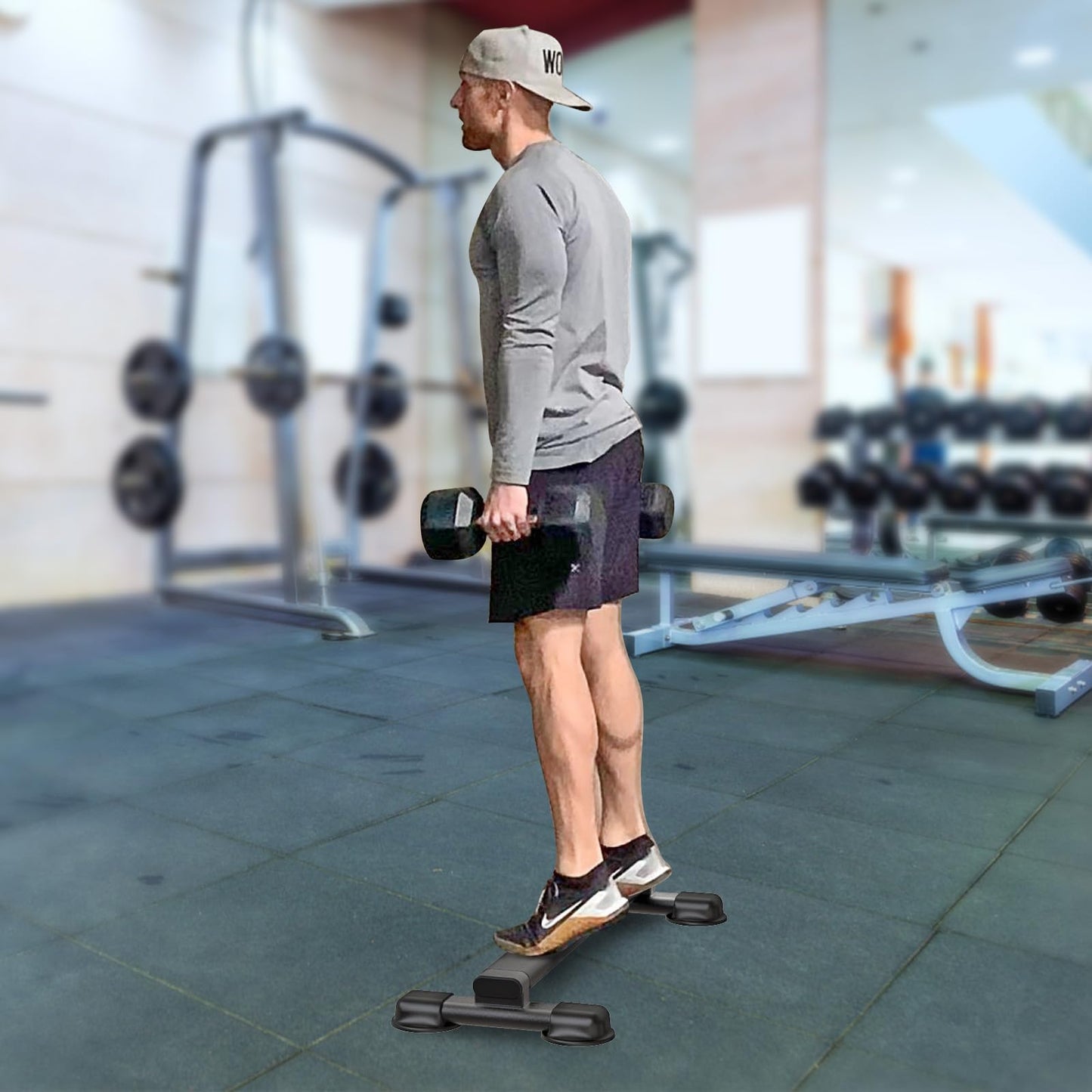 Kipika Versatile Calf Raise Bar - Heavy Duty Steel Standing Calf Raise Machine for Home Gym, Anti-Slip Design - Perfect for Calf Raises, Squats, Foot Stretches & Dip Exercises - Supports up to 800lbs (A: (2.8" Wide Tube))