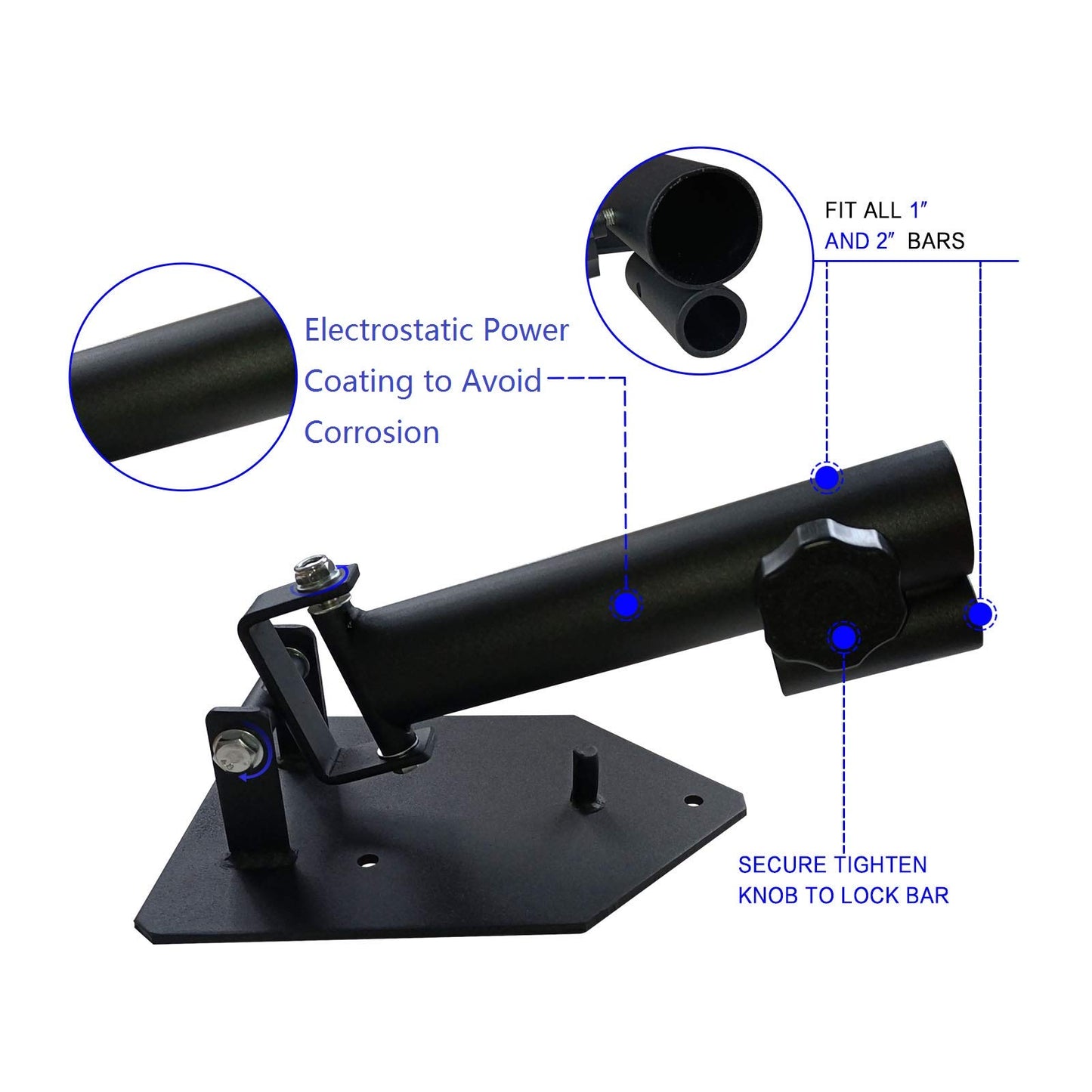 MARSAFIT Landmine Base Portable Barbell, Deluxe T bar Row Attachment, landmine attachment for barbell fits 1 Inch Standard and 2 Inch Bars