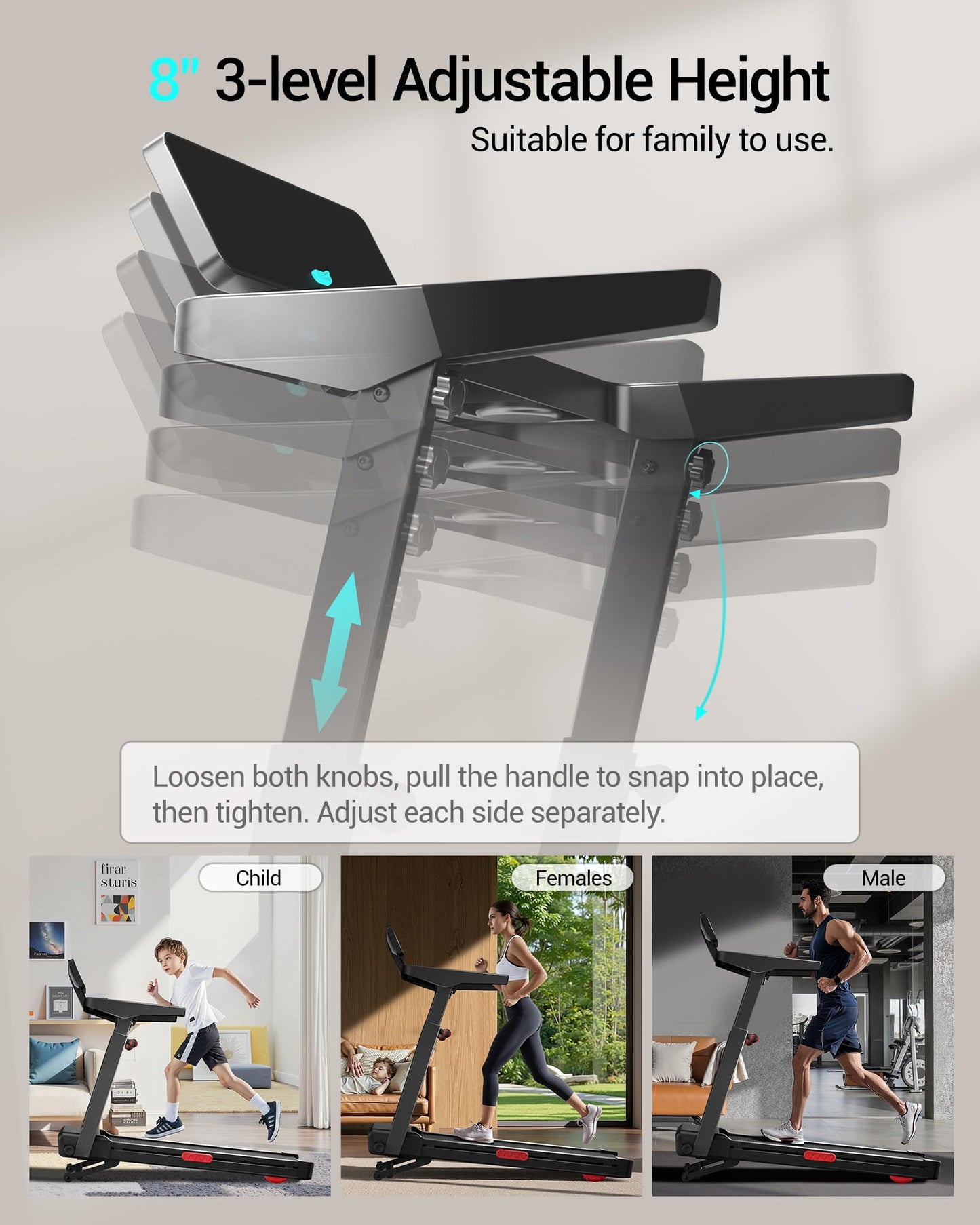 UMAY Treadmill with 20% Auto Incline, 3.5HP Quiet Brushless, 400LBS Weight Capacity, 16.2"×42.5" Running Area, 0.6–8.7MPH Speed, Folding Design for Home Gym