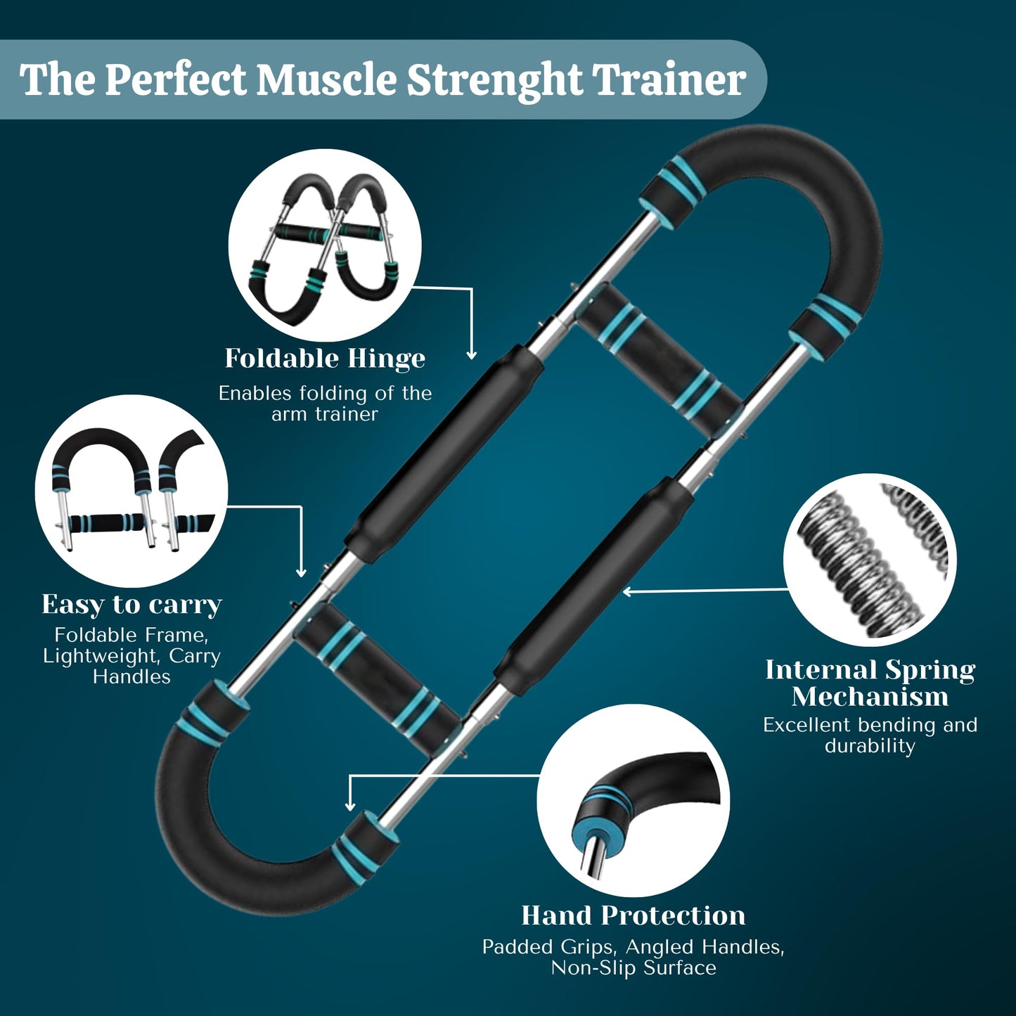Twister Arm Trainer, Gorilla Bar, Upgraded 3.0 Arm Exerciser for Chest Workout, 80-110lbs Adjustable Twister Resistance Level, Ergonomic Gym Home Strength Bar with Non-Slip Handles with 3D Gloves.