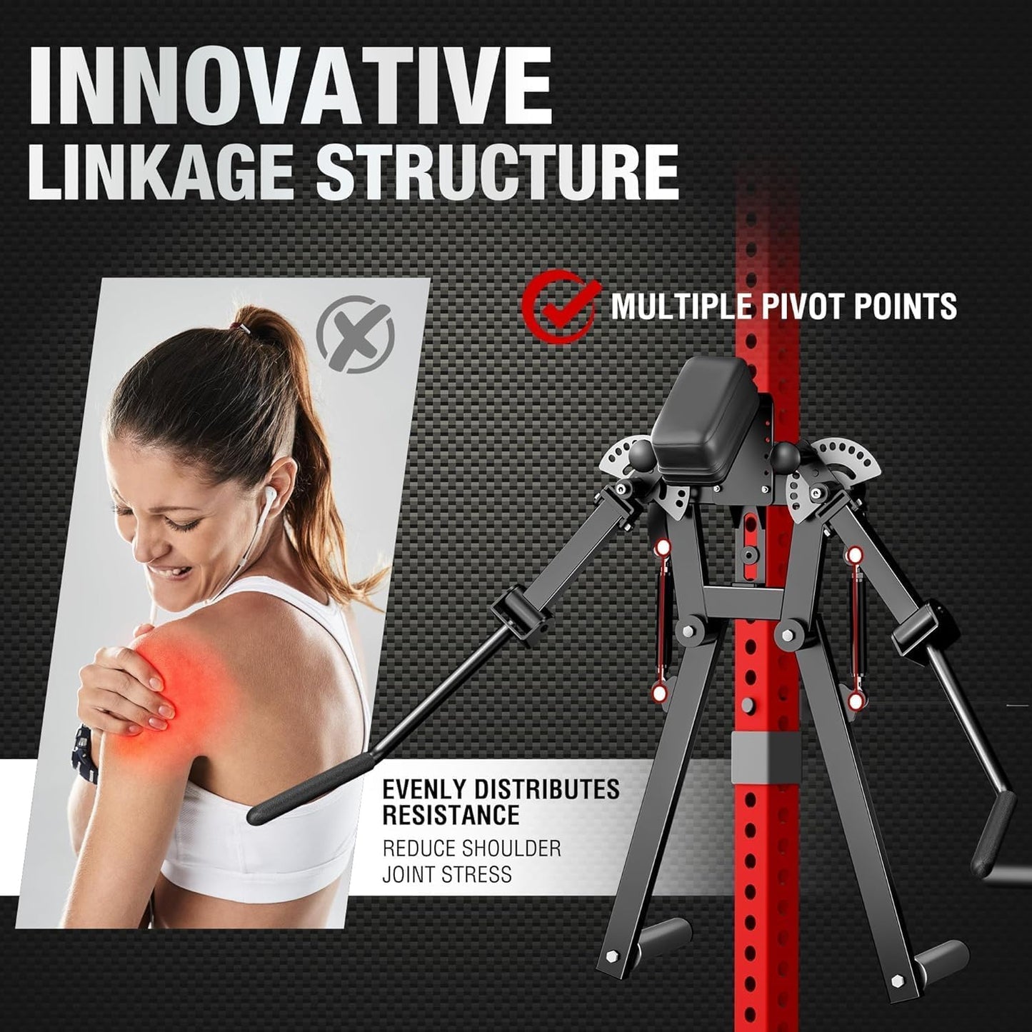 Mikolo Lateral Raise Attachment, Lateral Raise & Chest Fly Machine, Shoulder Press Machines for Chest & Shoulders, Power Rack Attachment with 1" Holes, Upper Body Workout Equipment for Home Gym