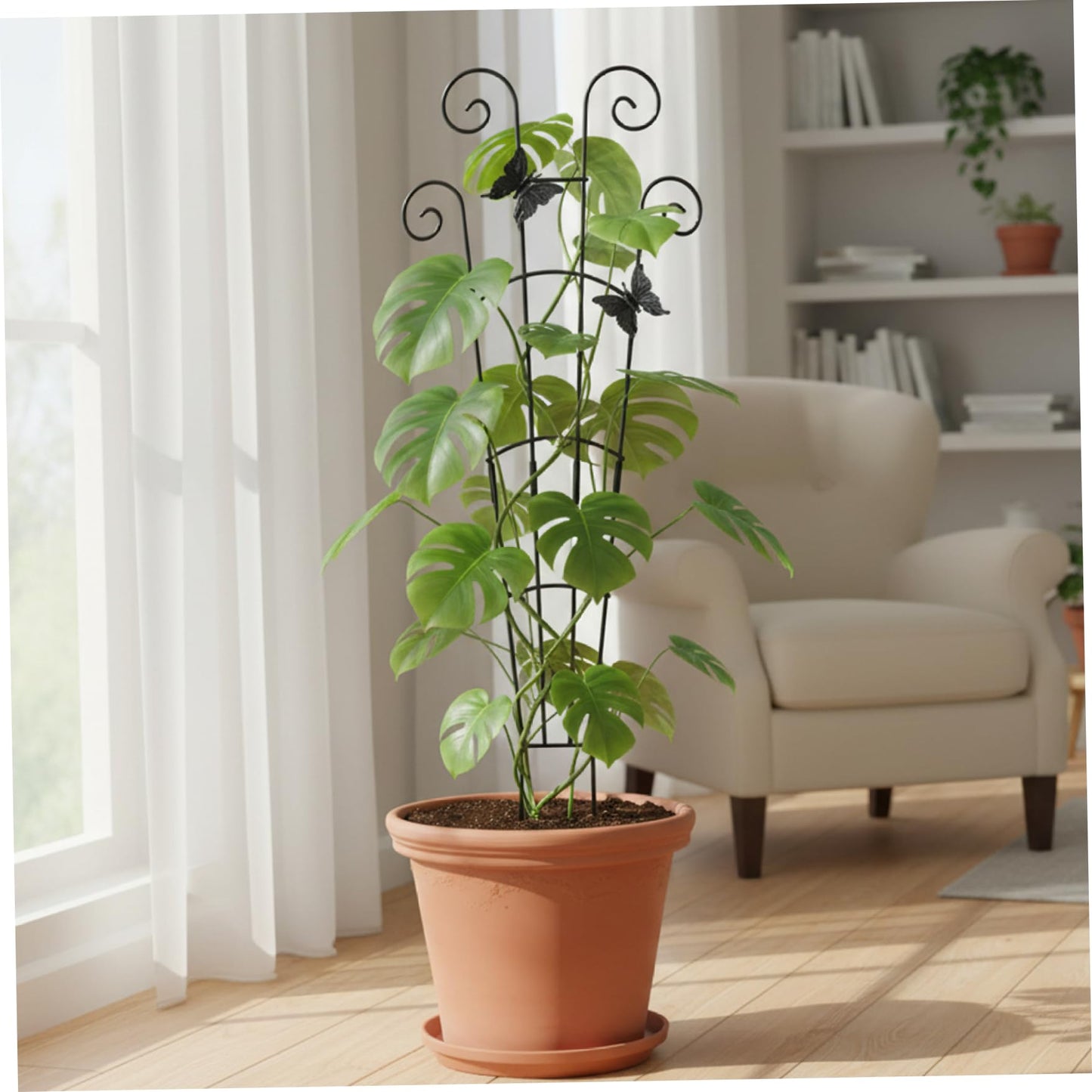 Plant Trellis 2 Pack Trellis for Potted Plants, 30 Inch Tall Butterfly Indoor Plant, Expandable & Rust-Resistant Metal Climbing Support for Vines