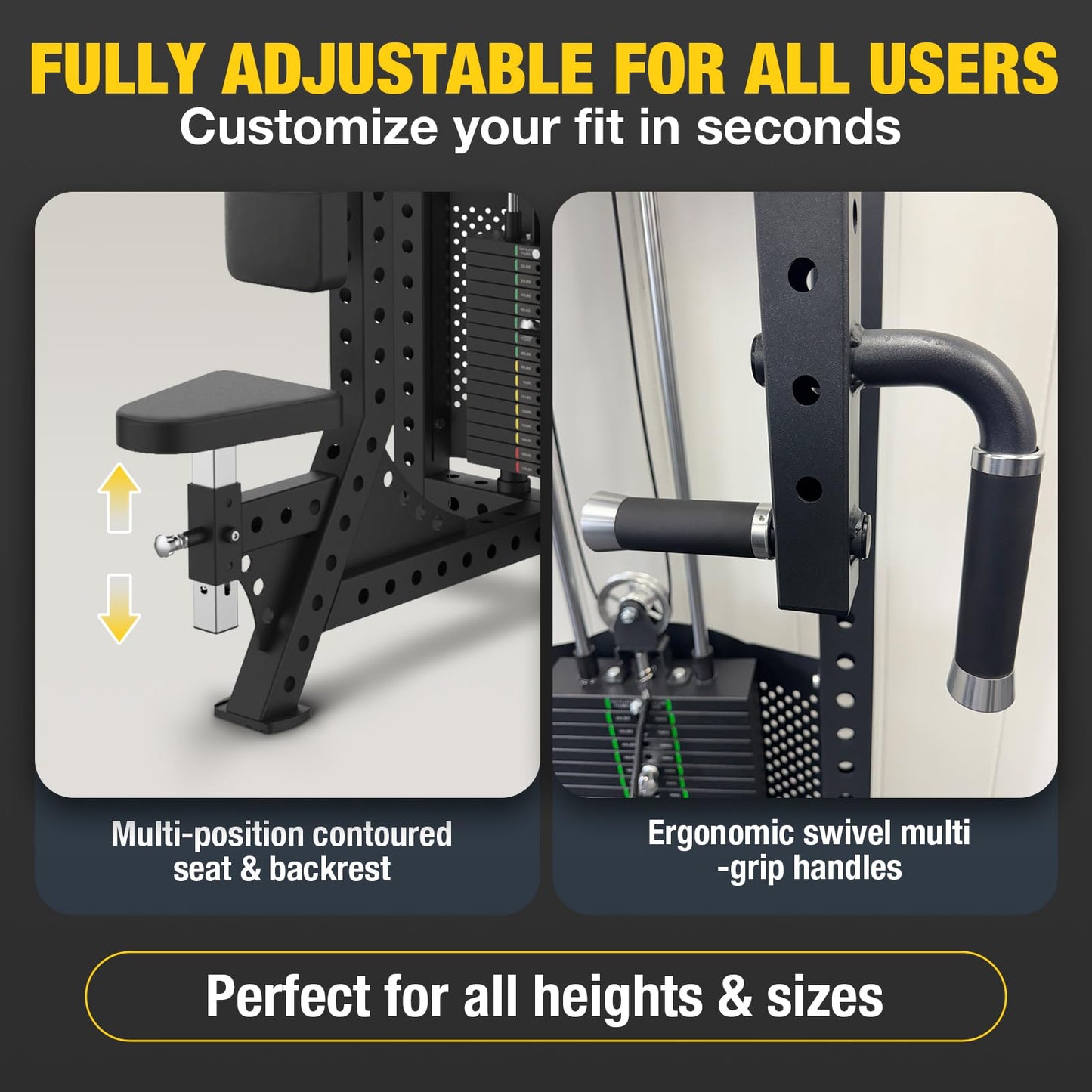 PEC Deck Rear Delt Fly Machine - Dual Function Chest & Rear Delt Strength Trainer, Adjustable Seat & Handles for Home Gym or Commercial Use, 220 lbs Weight Stack