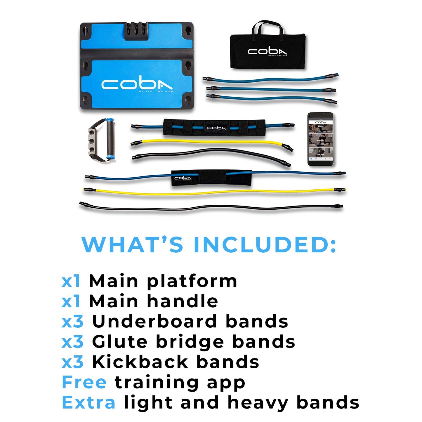 CoBa GLUTE Trainer - Full Home Workout System, Core & Booty Exercise Machine, Resistance Band Full Body Trainer
