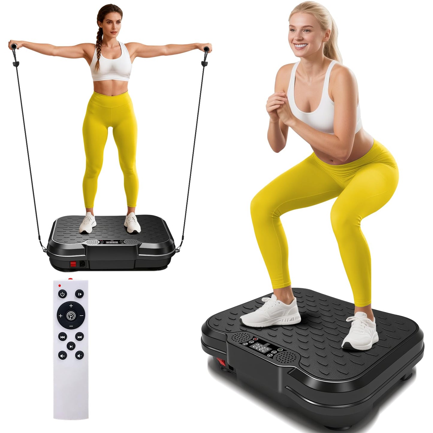 Vibration Plate Exercise Machine, 250 Speeds Home Fitness Vibrating Plate for Lymphatic Drainage, Vibration Plate 400 Lbs Capacity, Vibrating Plates for Weight Loss, Workout Equipment for Women Men