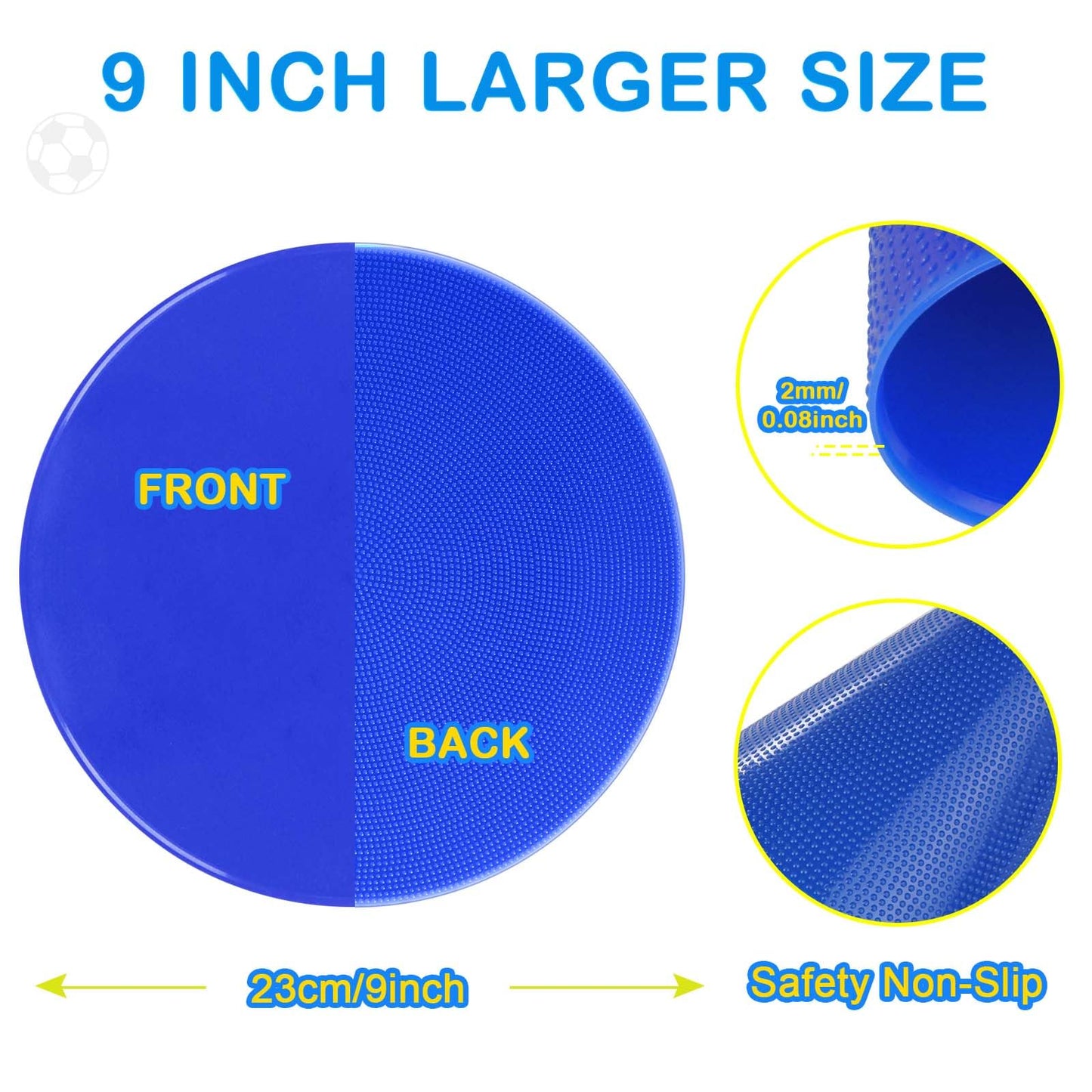SIFENYU Poly Spot Markers Rubber Floor Dots 9 inch 24 Pcs Flat Cones Non-Slip Agility Markers Poly Spots for Gym Soccer Basketball Sports Speed Agility Training, Classroom Activities, Exercise Drills