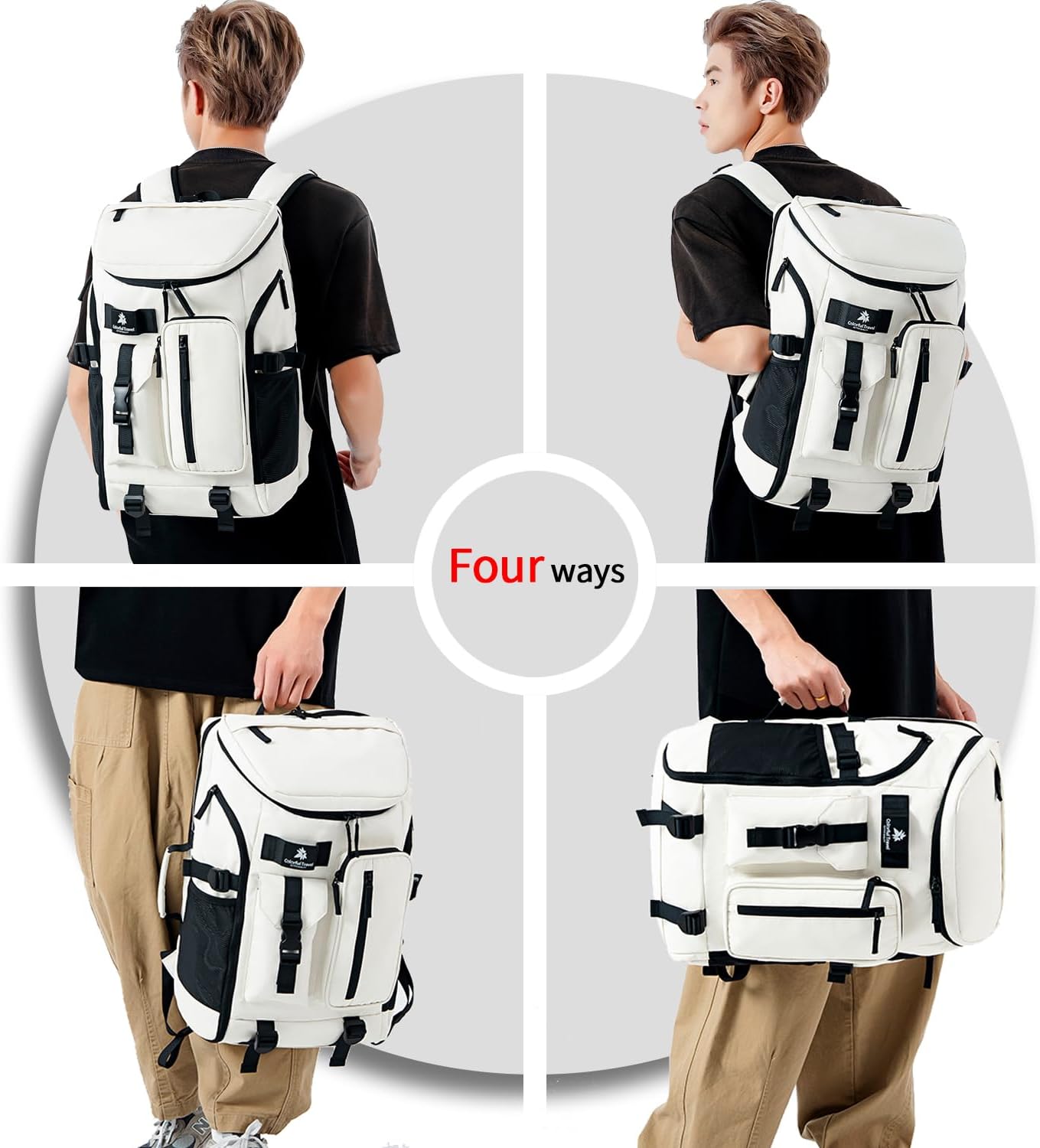 Backpack 4-Way Kalesi Gym Duffle Tennis Bag Waterproof with Shoes Compartment for travel Sport Hiking laptop (Forest