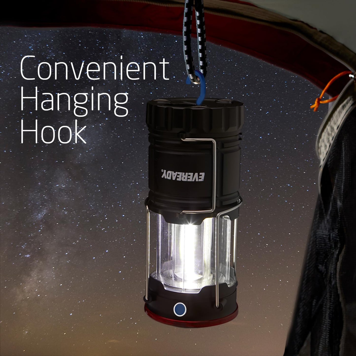 Eveready Collapsible Rechargeable Lanterns, 300 Lumens, USB Rechargeable Lantern, Outdoor and Camp Lantern, Micro-USB Charging Cable Included, 4 Count