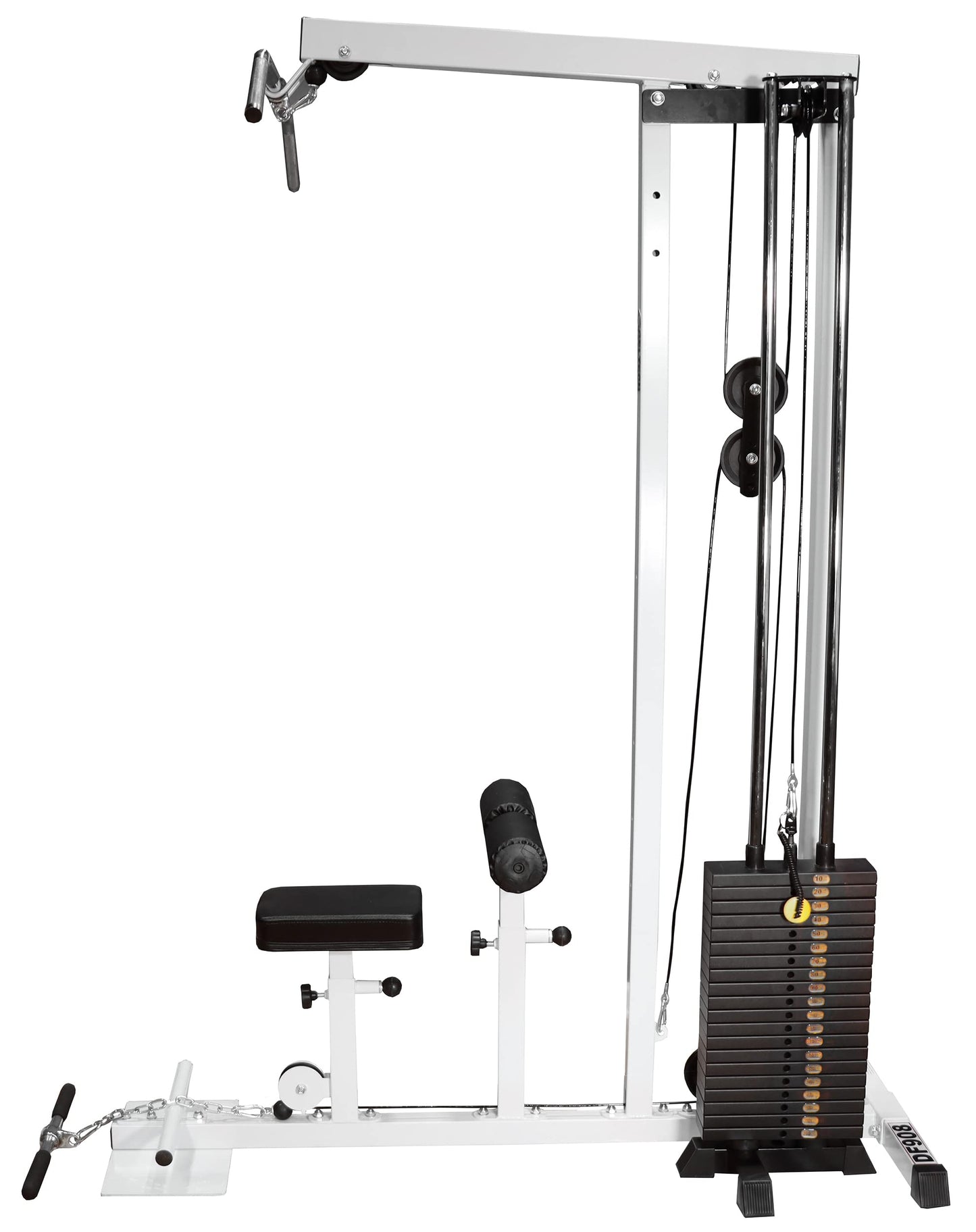 DF908 Heavy Duty Stack Loaded LAT Machine by Deltech Fitness- 200 lb Weight Stack