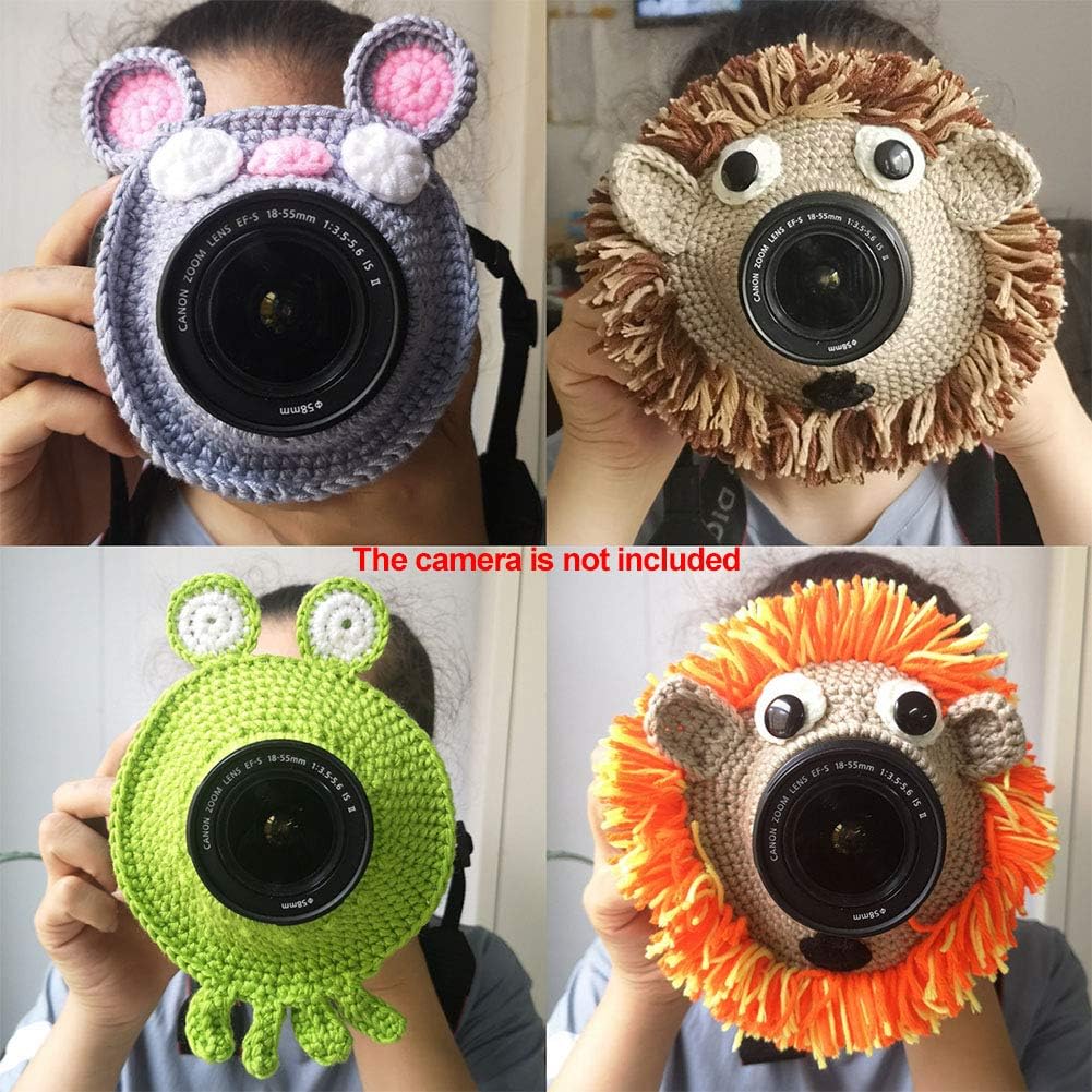 Vornetil Shutter Hugger, Camera Buddies Shutter Hugger Photography Props, Handmade Pet Knitted Lens Accessories Pet