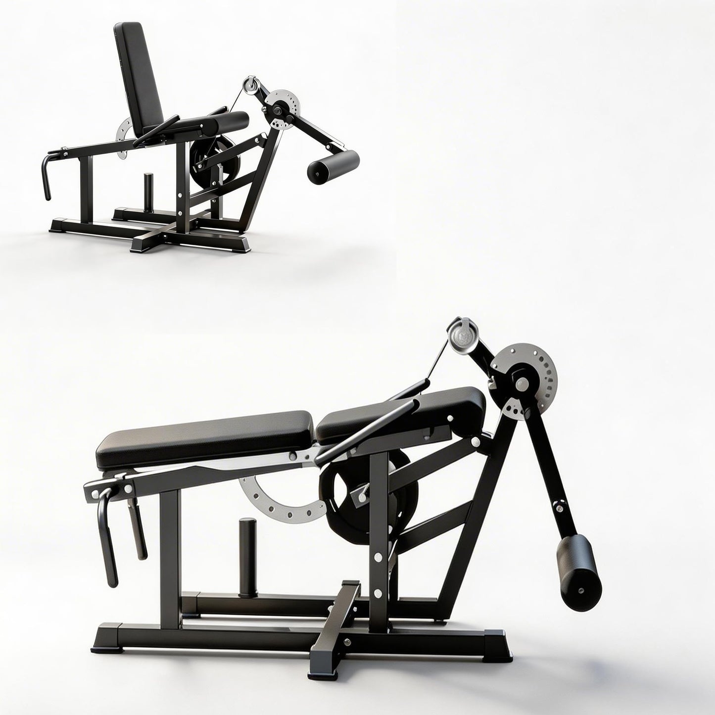 Leg Extension and Curl Machine, 700LBS Adjustable Seated Leg Extension & Lying Leg Curl Machine for Home Gym, Lower Body Workout Equipment Compatible with 1" & 2" Plates, Thigh & Hamstring Trainer
