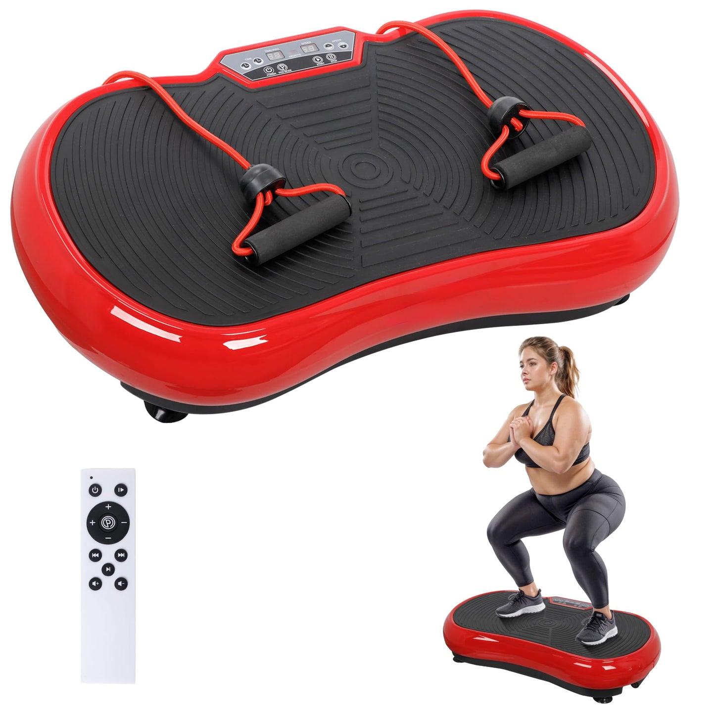 ZENY Vibration Plate Exercise Machine, Whole Body Workout Vibration Fitness Platform for Weight Loss, Toning Wellness, Home Gym Equipment (Red)