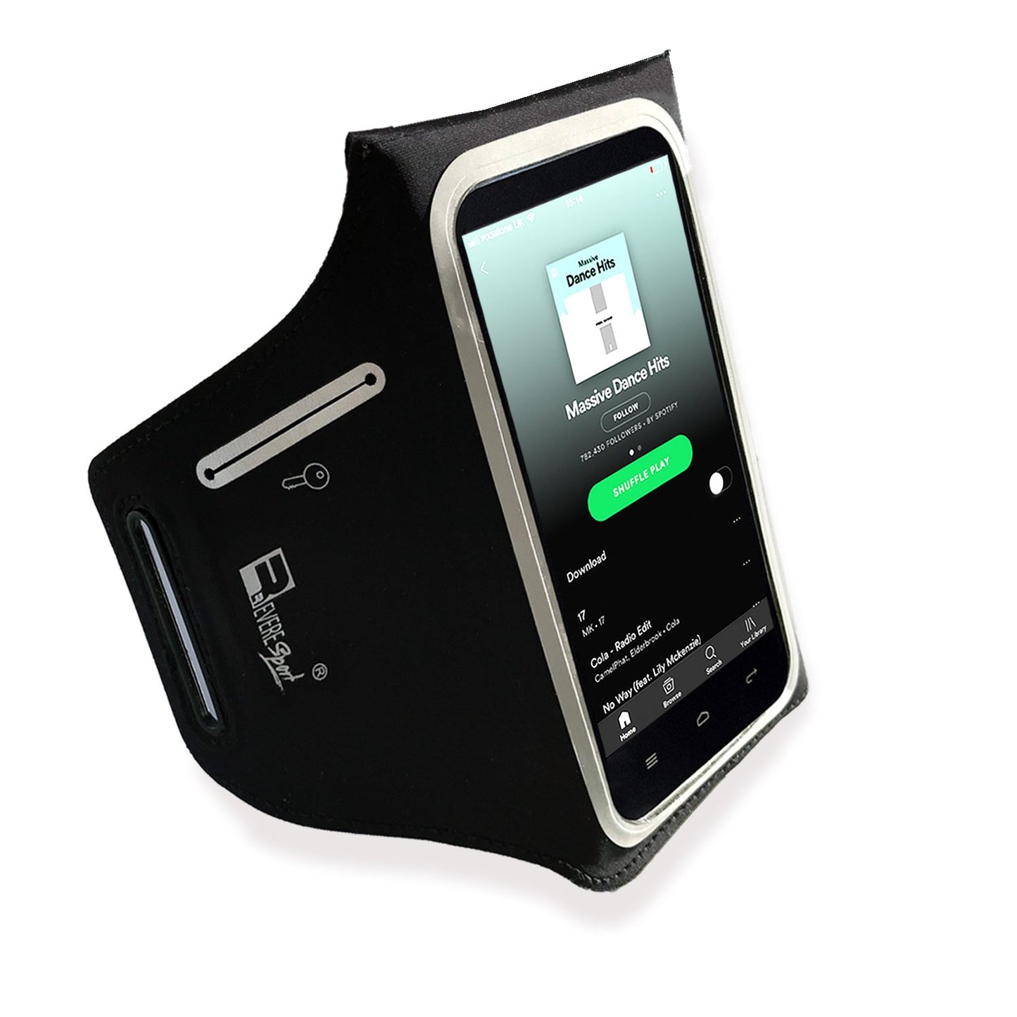 RevereSport Waterproof Armband for iPhone Pro Max 17/16/15/14/13/12 Plus/Air with Extra Pockets for Keys, Cash and Credit Cards. Running Phone Arm Holder for Sports, Gym Workouts and Exercise