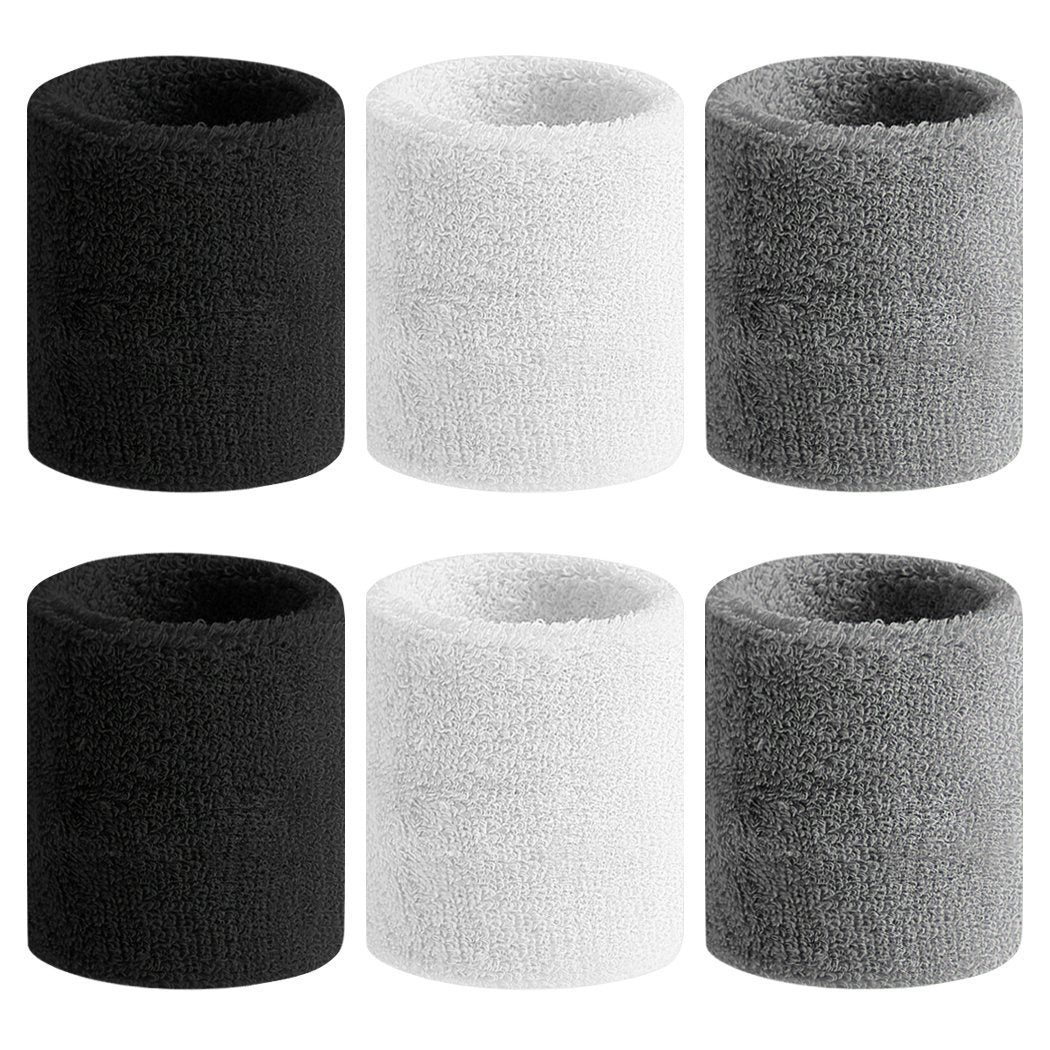 BEACE Sweatbands Sports Wristband for Men & Women - Moisture Wicking Athletic Cotton Terry Cloth Sweatband for Tennis, Basketball, Running, Gym, Working Out