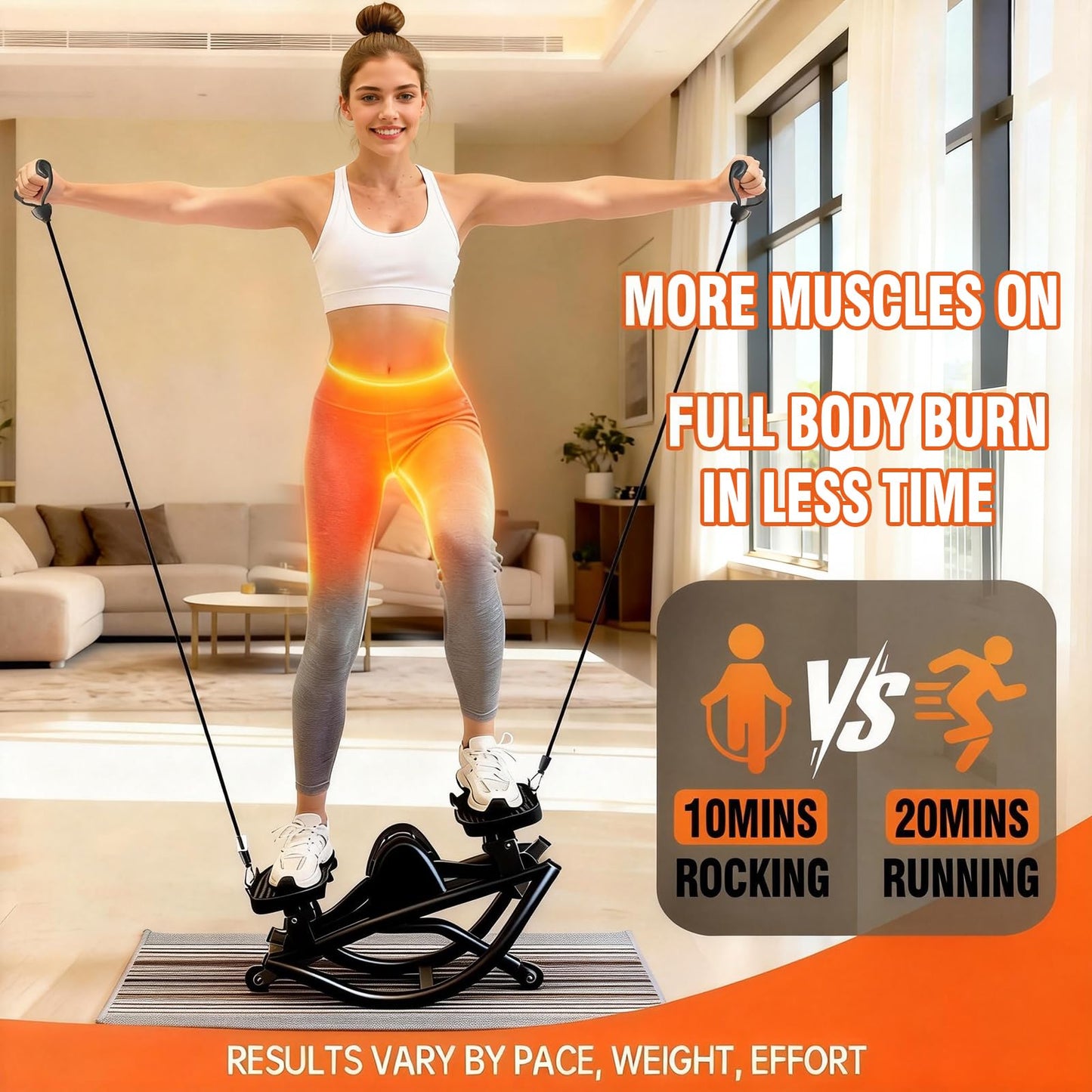 Flexella Rock Stepper for Exercise at Home, Lateral Rocking Stepper with Digital Counter & Resistance Bands, 330 LBS Weight Capacity & Low Impact, Ski Machine Full Body Workout Equipment (Black)