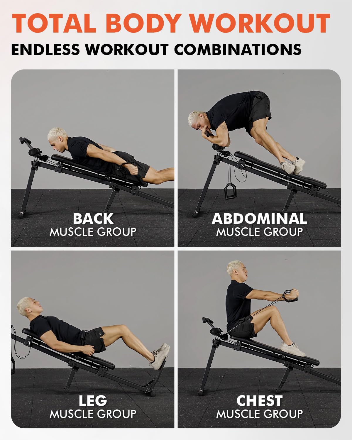 GMWD Total Home Gym with Detachable Footplate,Swing Attachment and Weight Holder,Versatile Total Body Training Machine for Home Gym Workout(Machine Only)
