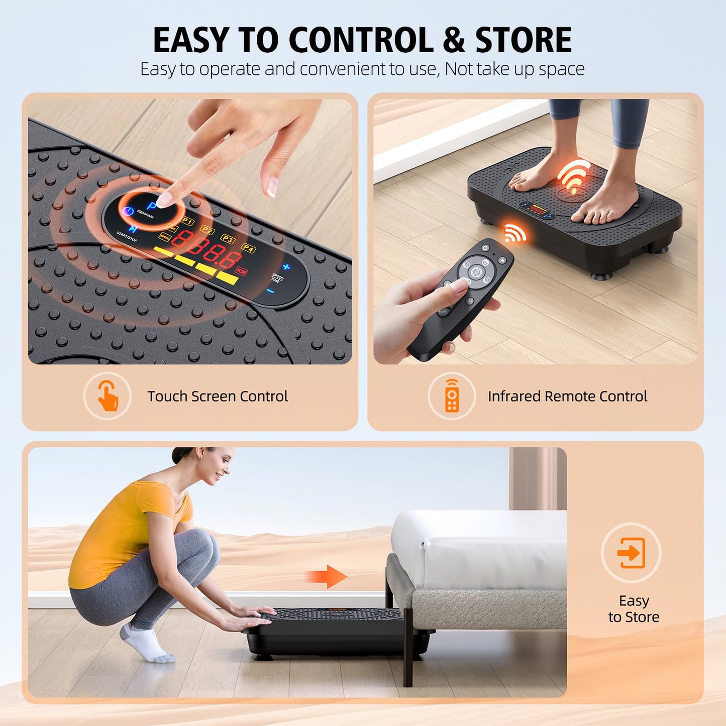 OVANZA Vibration Fitness Plate Exercise Machine, Professional Automatic Mode Full-Body, Promotes Lymphatic Circulation, Burns Fat & Weight Loss, Home Fitness Equipment - 330 LBS for Women and Men