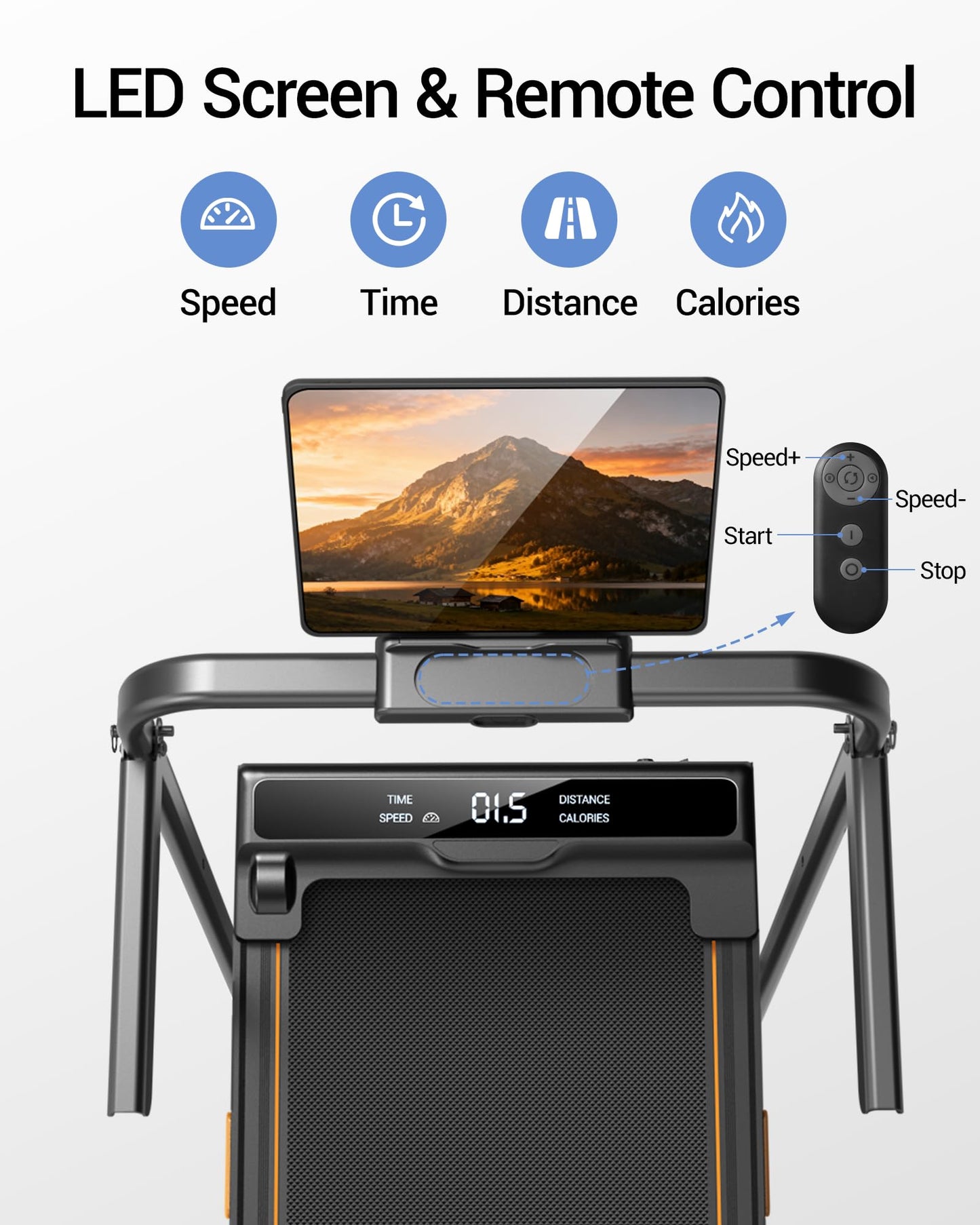 16% Incline Walking Pad Treadmills for Home Small, 4-in-1 Under Desk Treadmill with Handles, Foldable Treadmill with 2.5 HP Quiet Brushless, 330 LBS Capacity