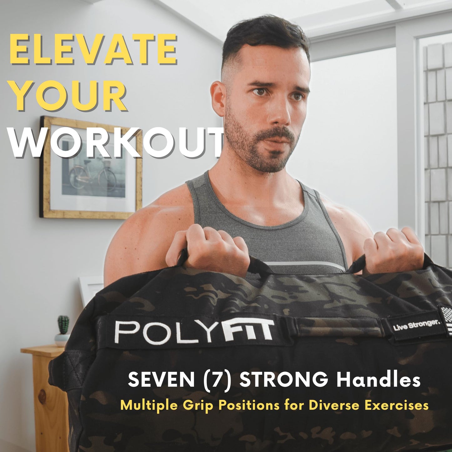 Polyfit Sandbag Pro - Workout Sandbag with Triple Closure Filler Bag and Reinforced Nylon Webbing - Green - 40LB