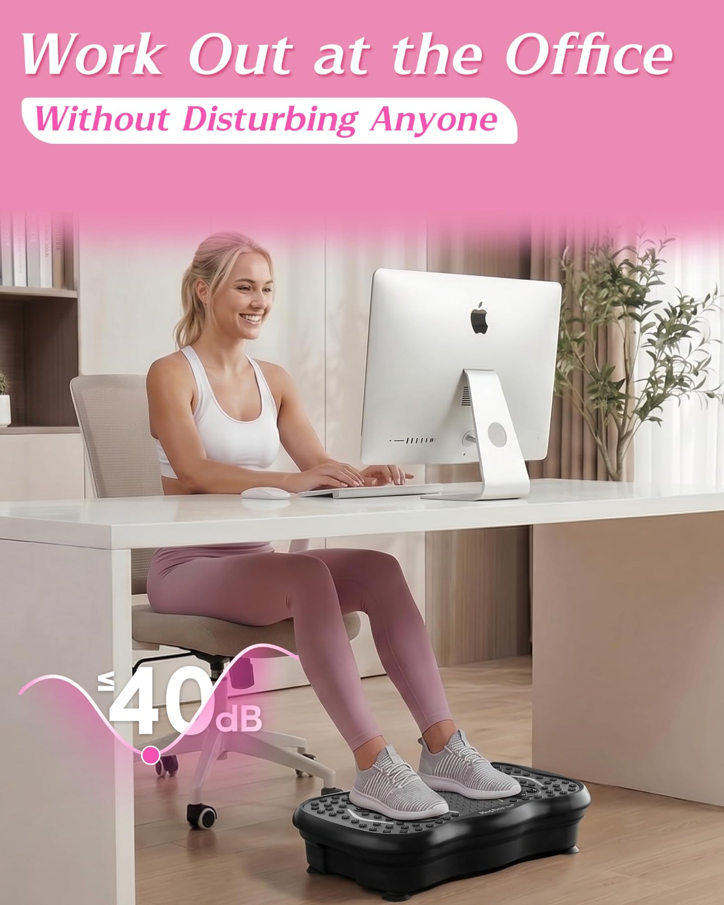 Vibration Plate Exercise Machine for Lymphatic Drainage, 180 Speeds Vibrating Fitness Platform for Full Body Workout and Weight Loss, 300 Lbs Capacity with Resistance Bands and Bluetooth for Women Men
