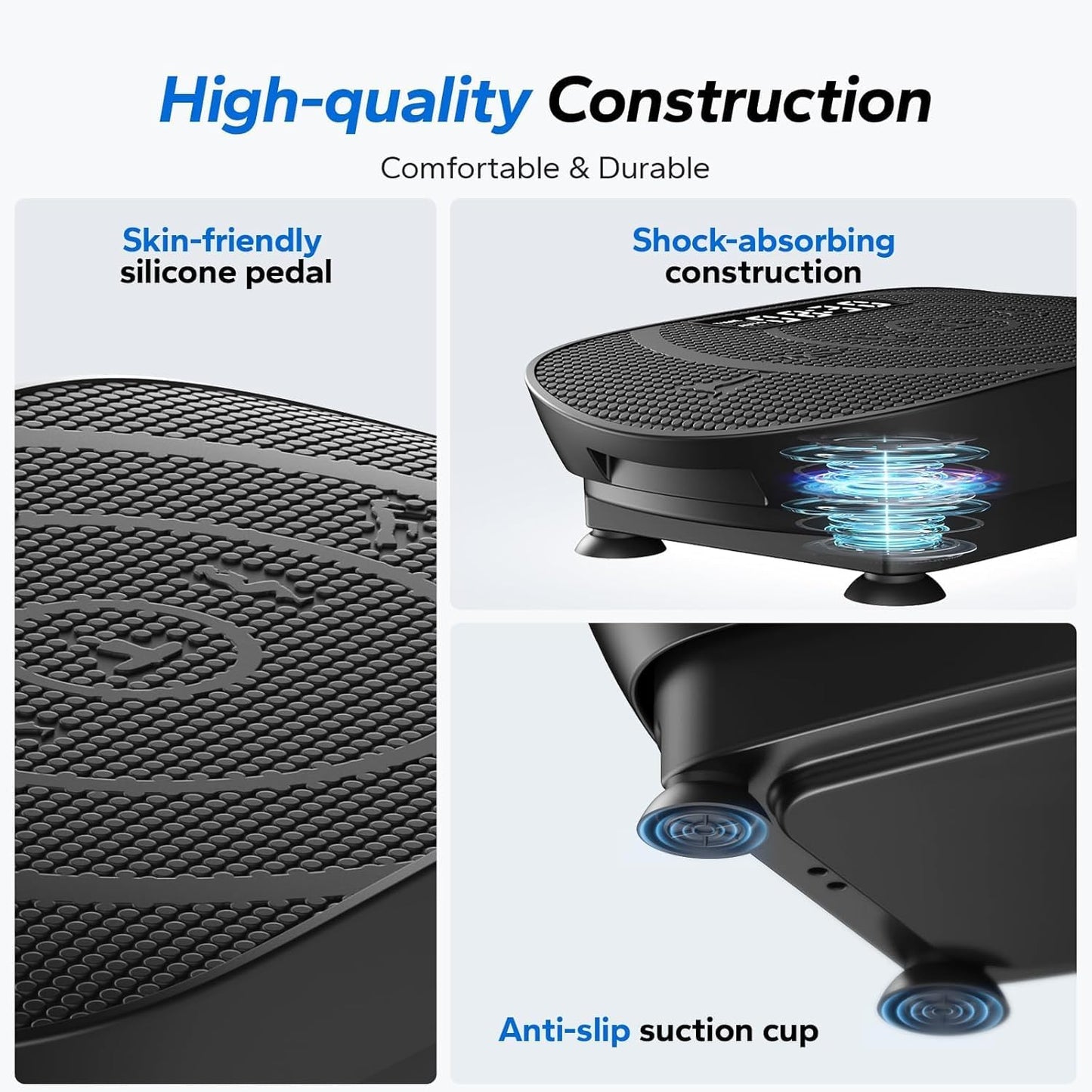 MERACH Vibration Plate Exercise Machine, Whole Body Workout Equipment for Women, Bluetooth and Silicone Pedal, Vibration Plate with Auto Mode, Vibrate Fitness Platform for Home (Black)