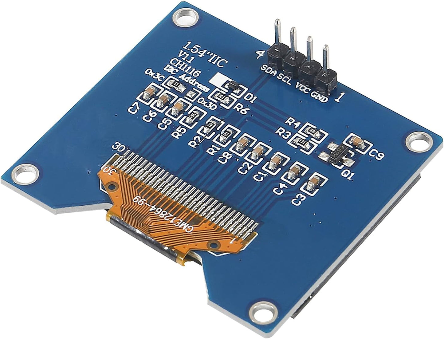 JUZITAO 2PCS 1.54 Inch I2C 12864 128x64 SSD1309 I2C OLED IIC Display Module Pixel Driver Serial Interface Display Board