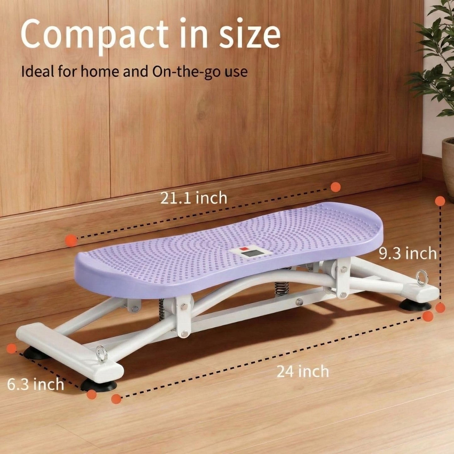 Balance Board for Adults, Rocking Stepper with Resistance Bands, Portable Wobble Board with LCD Monitor, 300 lbs Capacity Ski Trainer for Full Body Workout at Home Gym (Purple)