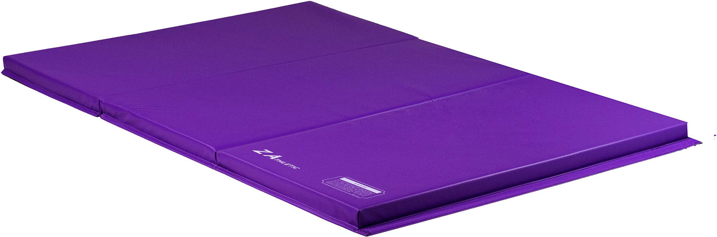 Z Athletic Folding Mat for Gymnastics, Tumbling, Cheerleading, and More, 4 Ft x 6 Ft x 2 In