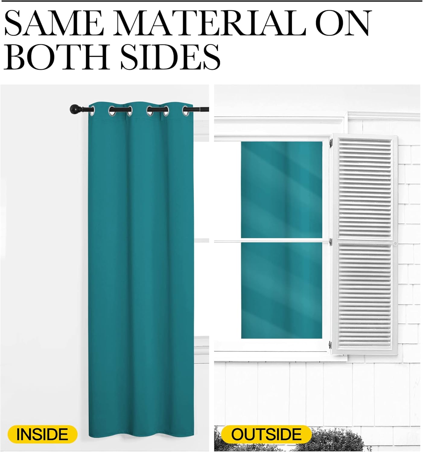 NICETOWN Room Darkening Curtains - Thermal Insulated Grommet Blackout | 78-Inch Length, Peacock Teal, 2 Panels
